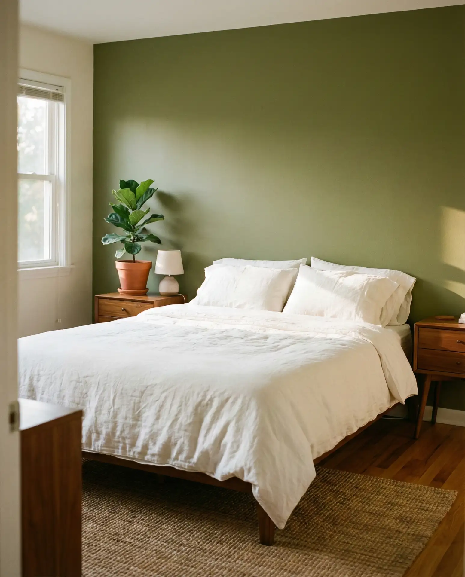 Grey Headboard with Soft White Walls 2