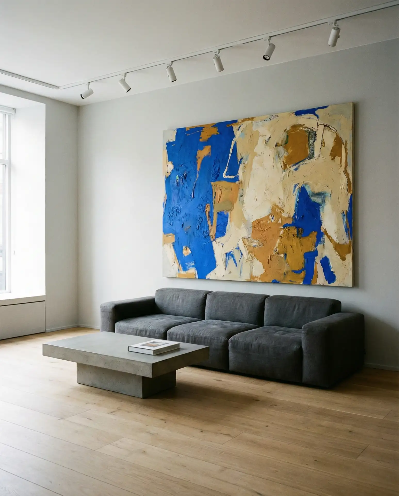 Grey Living Room with Bold Art 2