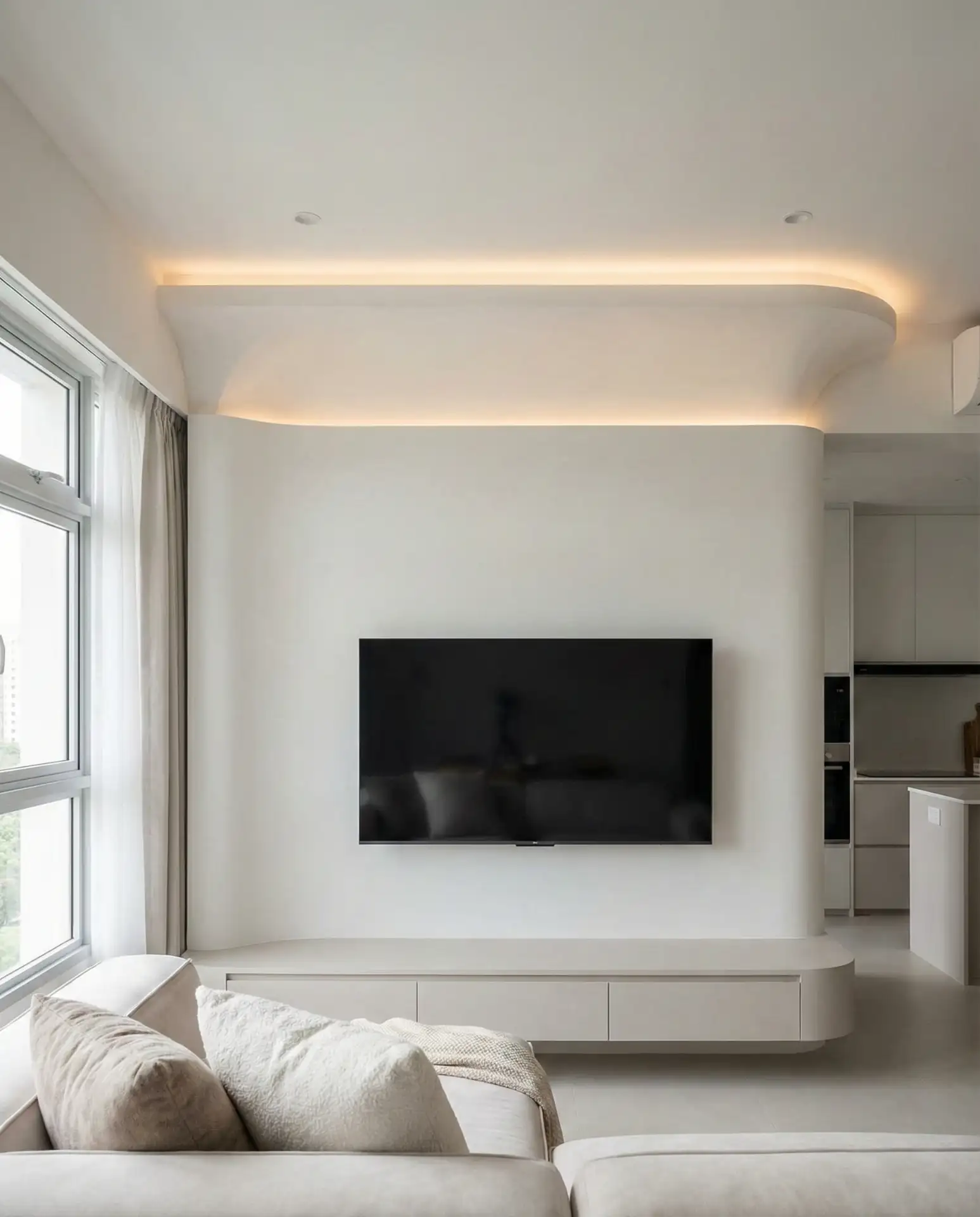 Gypsum Ceiling-to-Wall TV Feature Panel 2