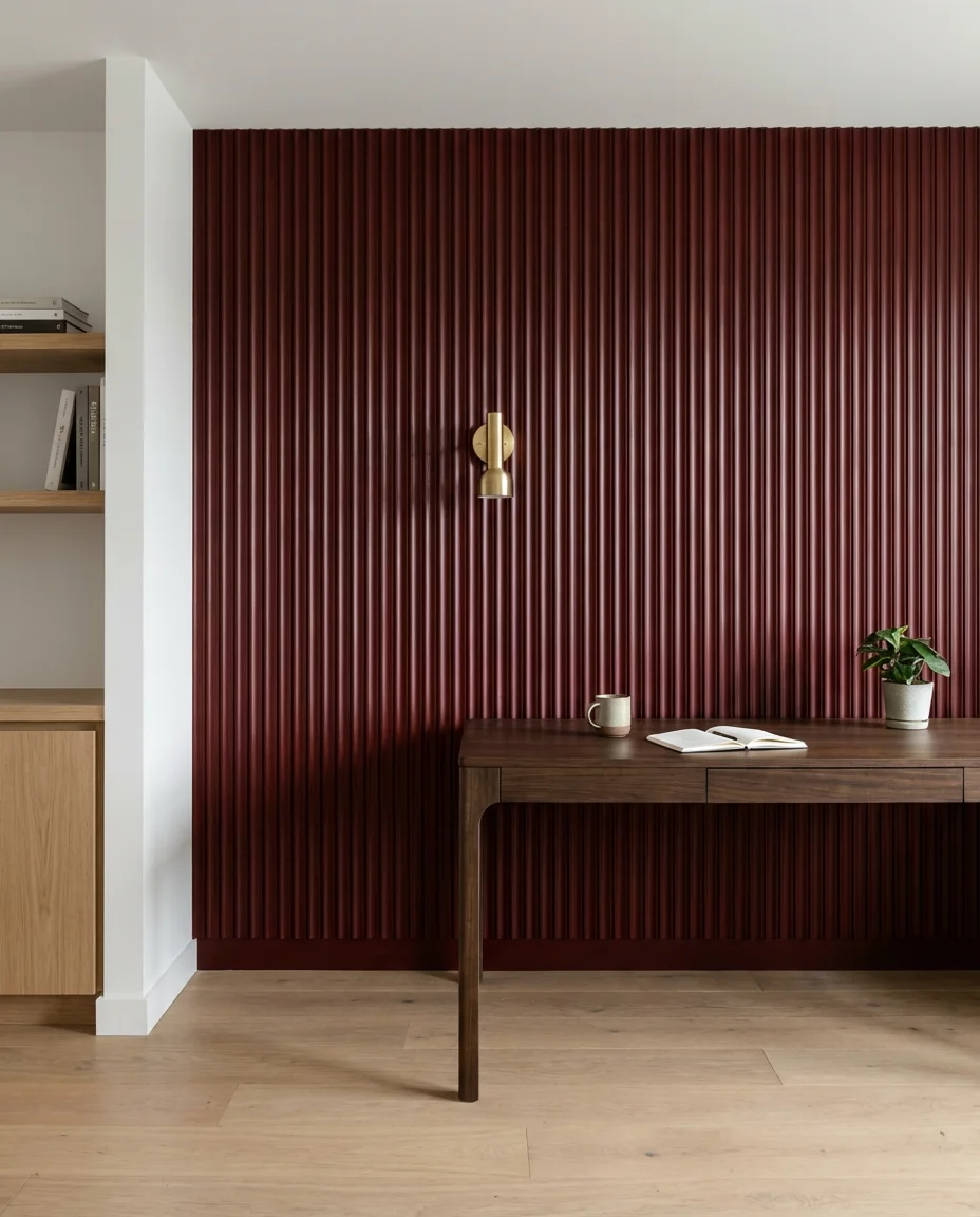 Home Office With Accent Wall Drama 2