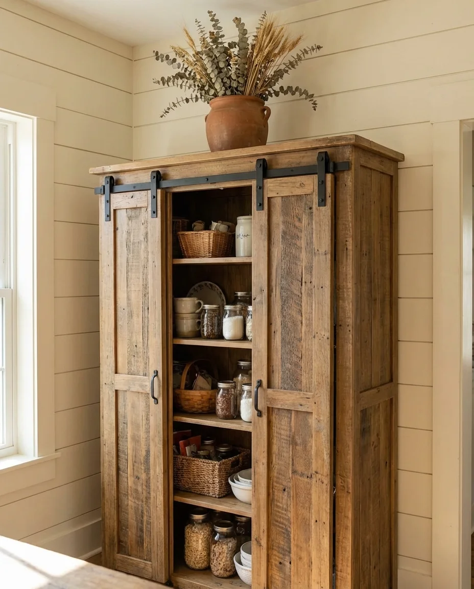 Ideas Freestanding Pantry With Barn Doors 1