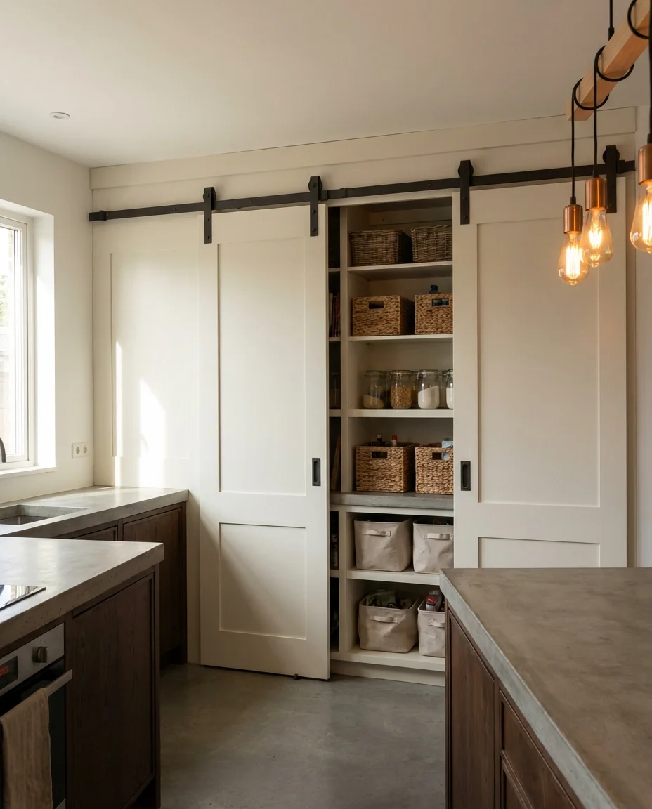 Ideas Freestanding Pantry With Barn Doors 2