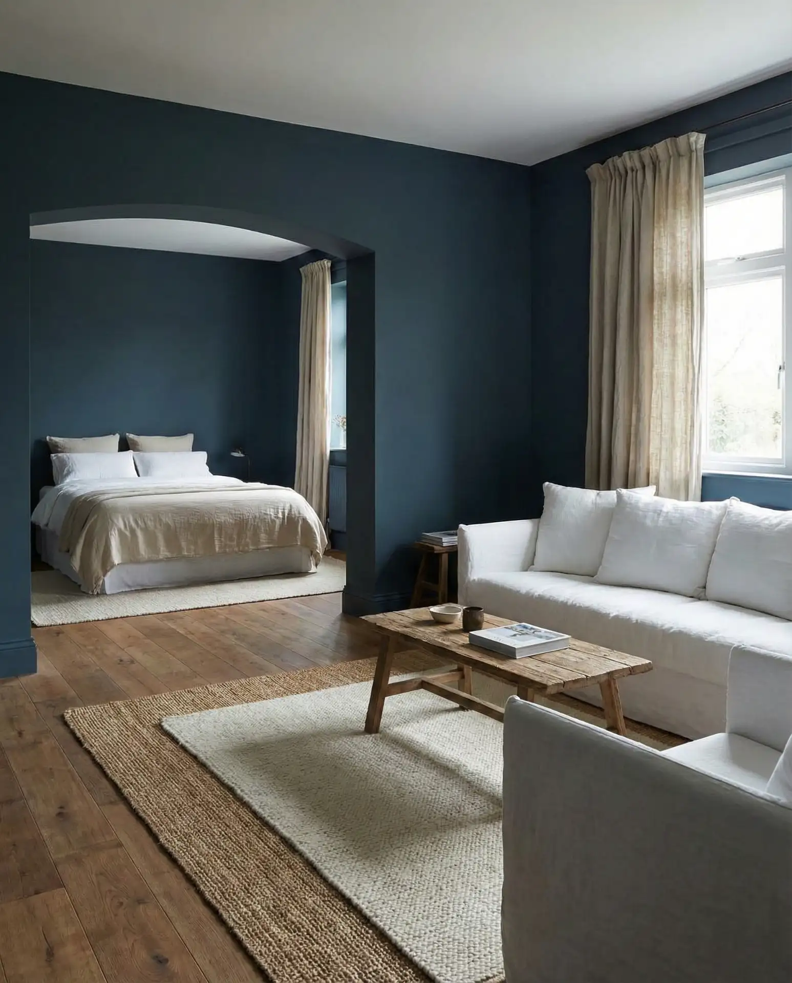 Inchyra and Neutral Blue Layered Bedroom-Adjacent Living Room 2