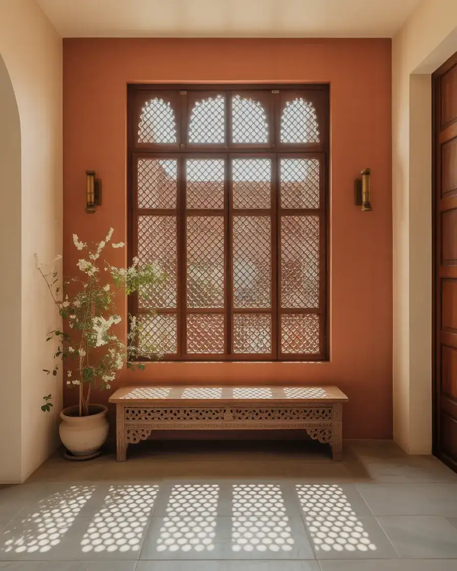 Indian Modern Entryway with Jaali Screens 2