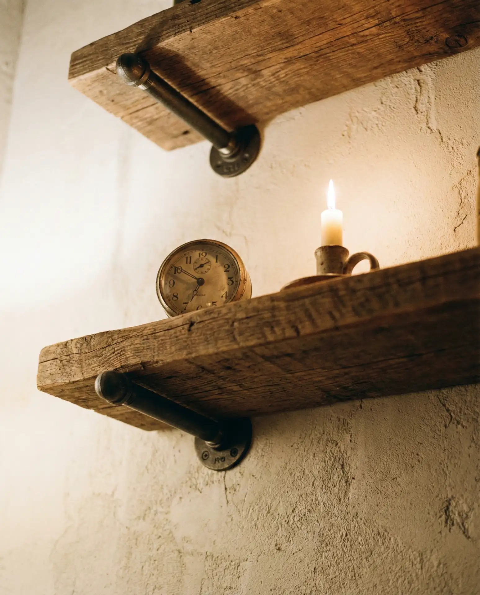 Industrial Pipe Shelving with Rustic Wood 2