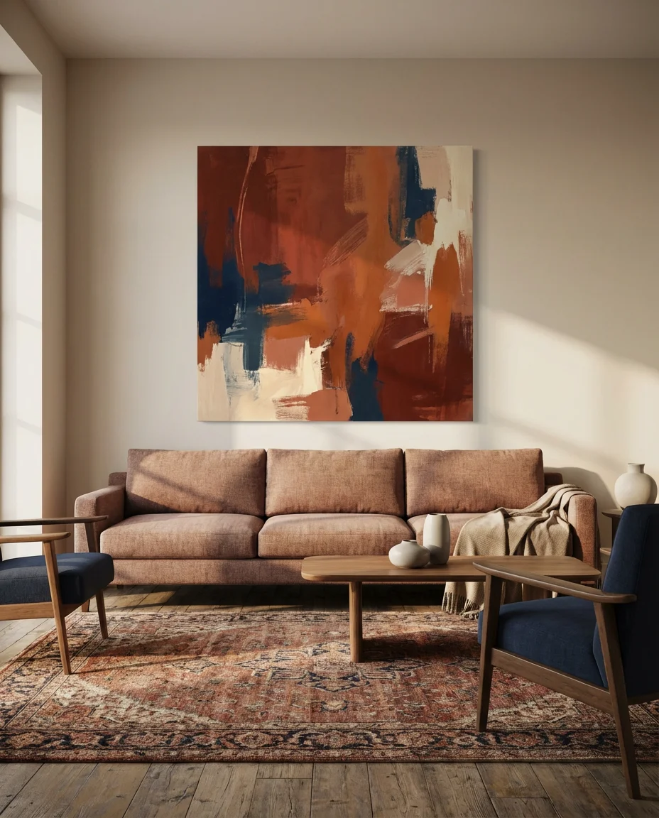 Inspiration-Driven Living Room Using Art as Anchor 1