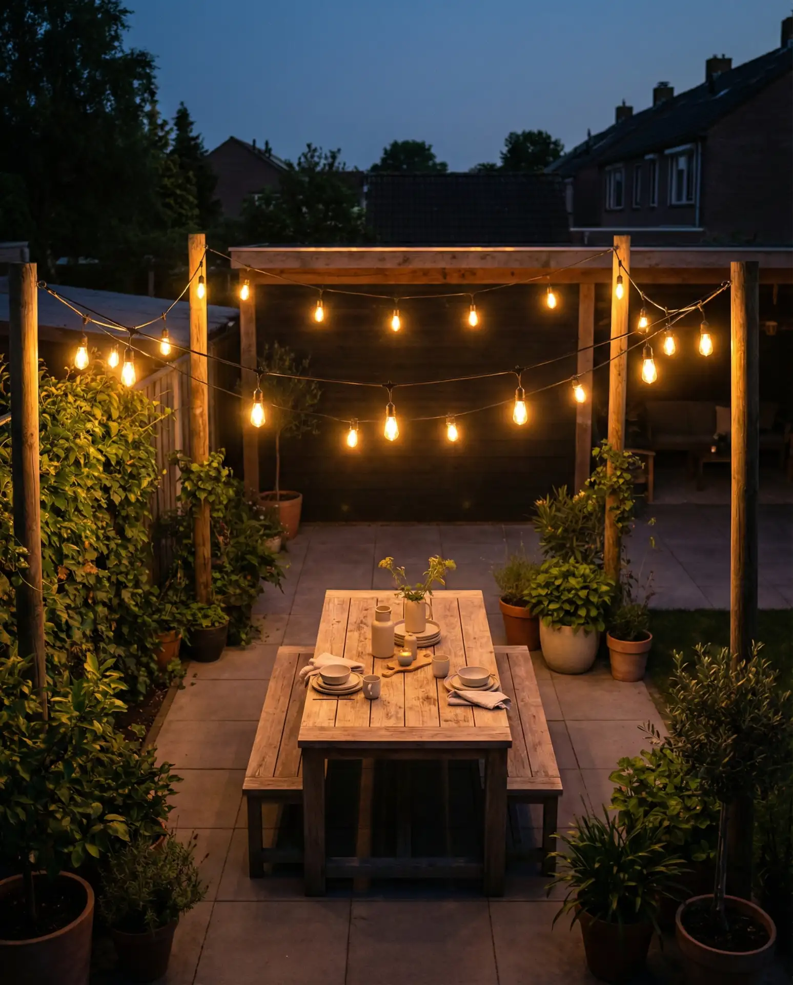 Layered String Light Canopy 2