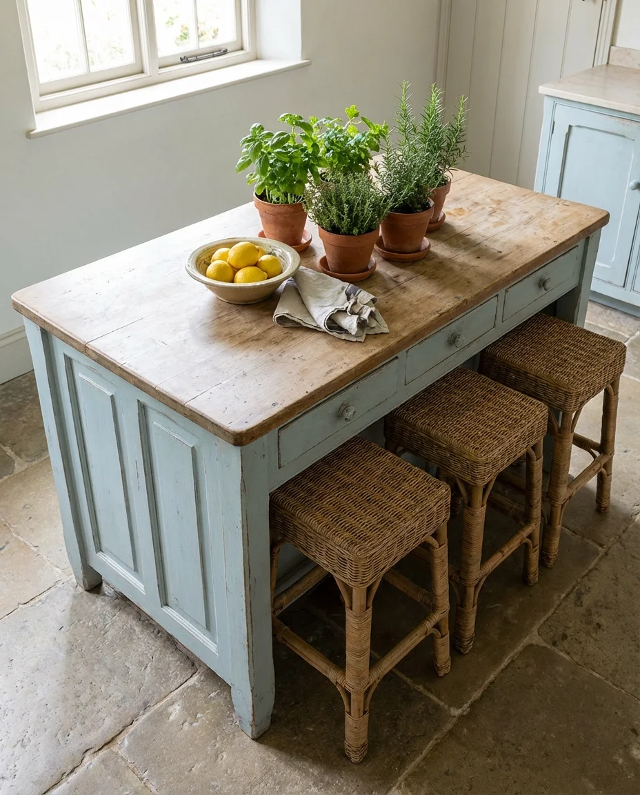 Light Blue French Country Kitchen 2