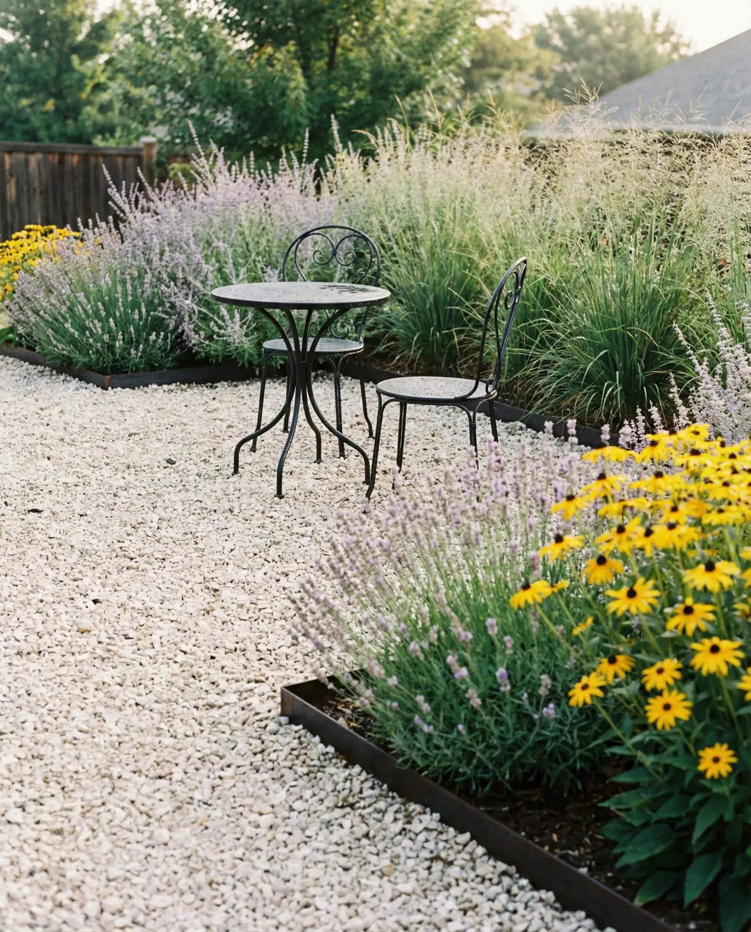 Low-Cost Gravel Patio with Border Planting 1