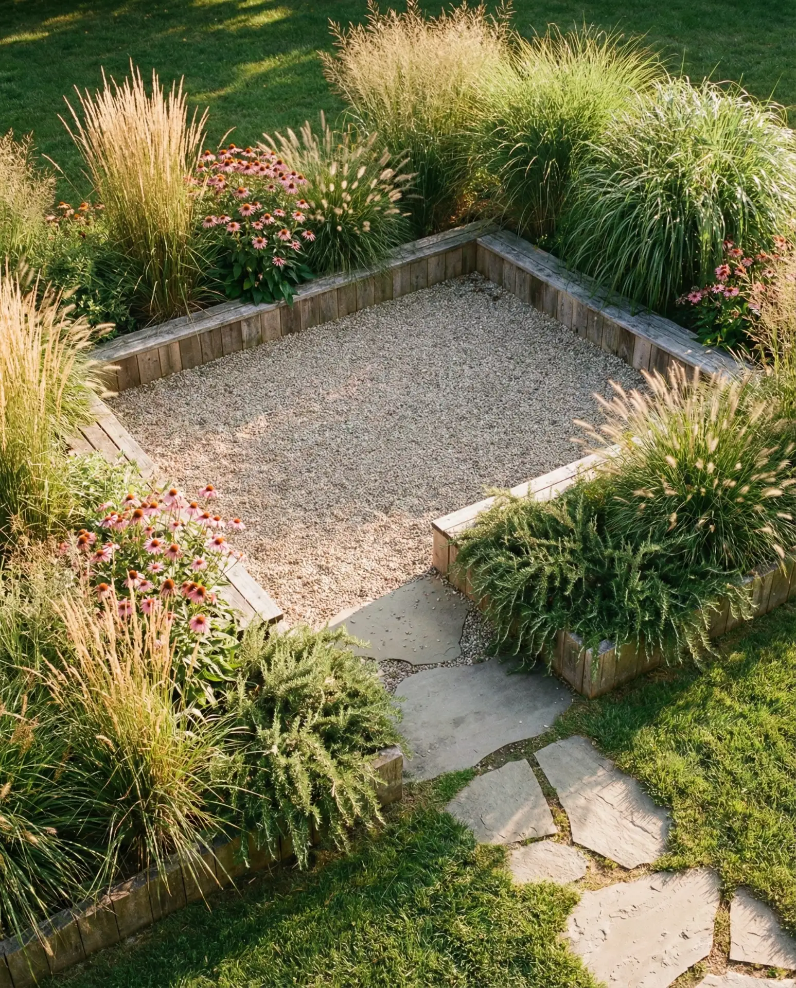Low-Cost Gravel Patio with Border Planting 2