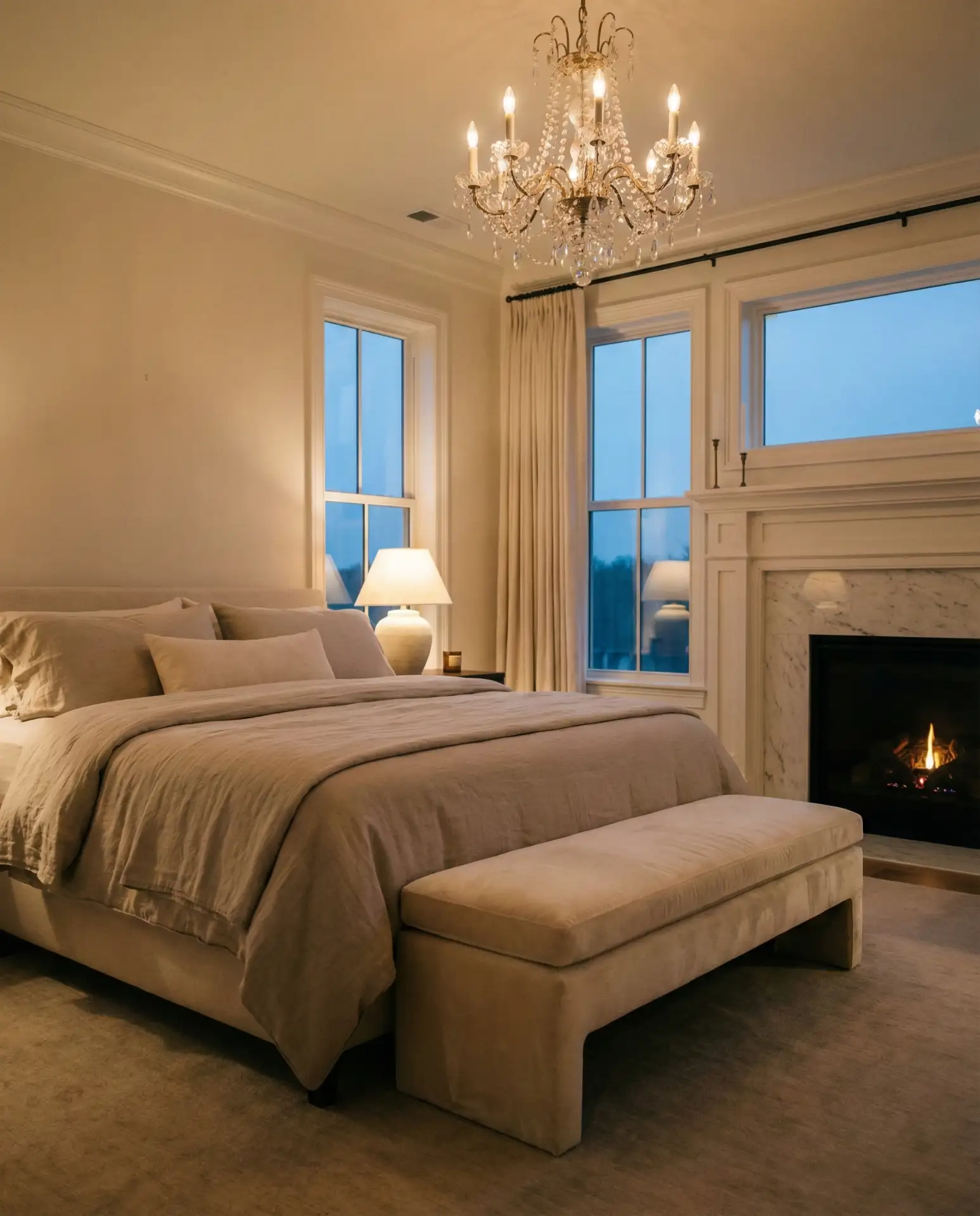 Luxury Bedroom with Marble and Velvet 2