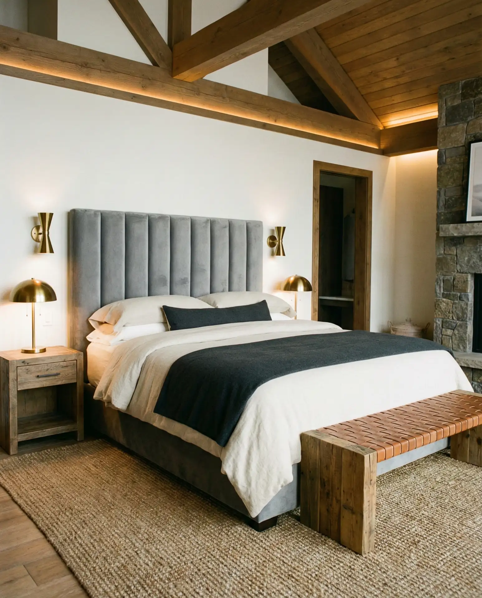 Luxury Rustic with Upholstered Headboard 2