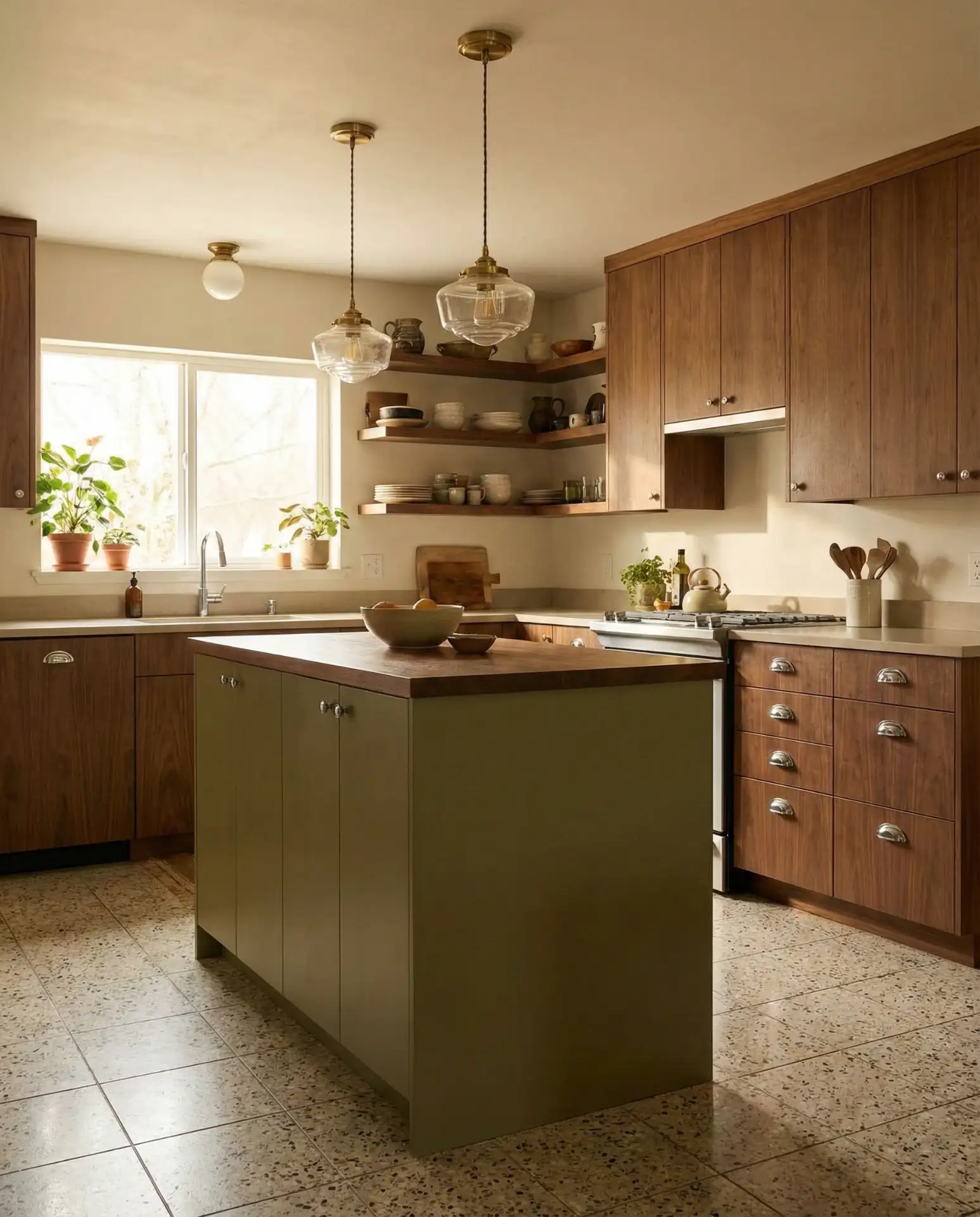 Mid-Century Modern Kitchen Design with Retro Warmth 1
