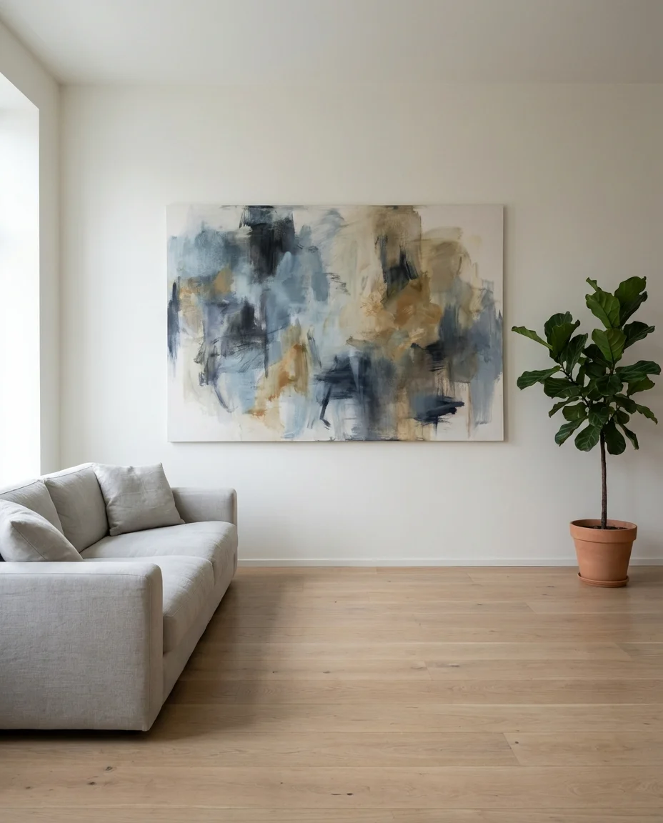 Minimal Living Room with One Statement Piece 2