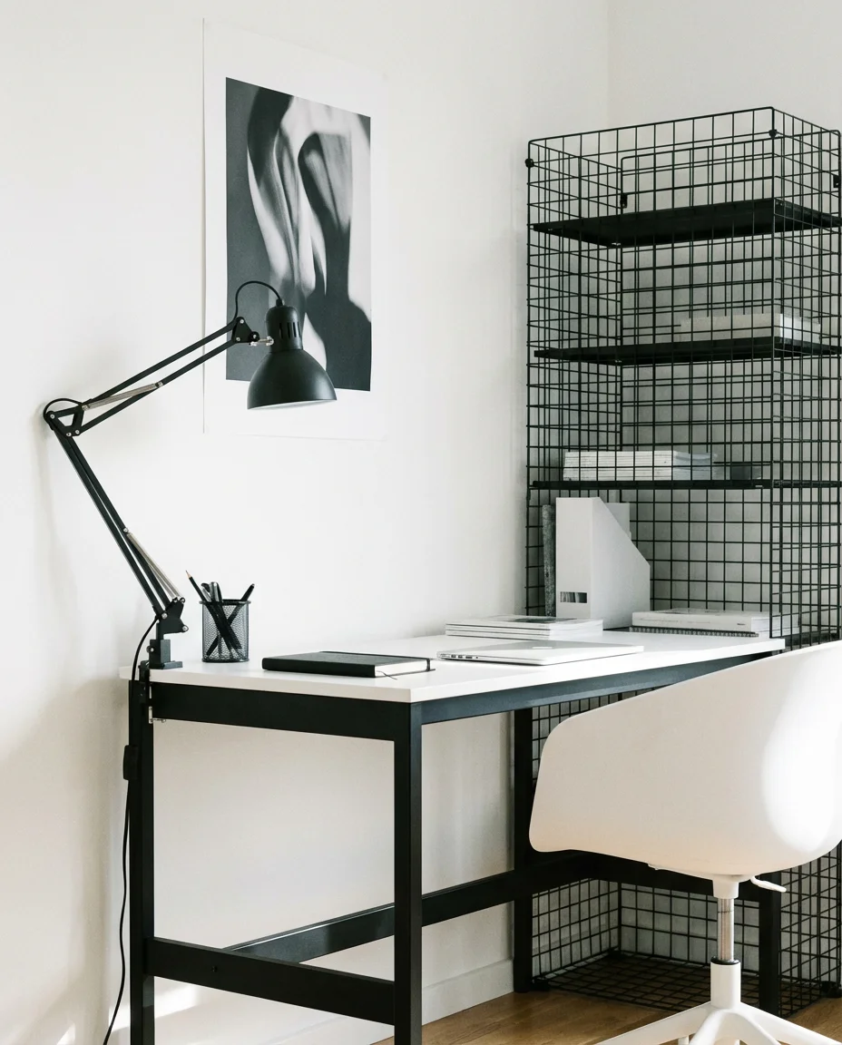 Modern Minimalist Black and White Office 1