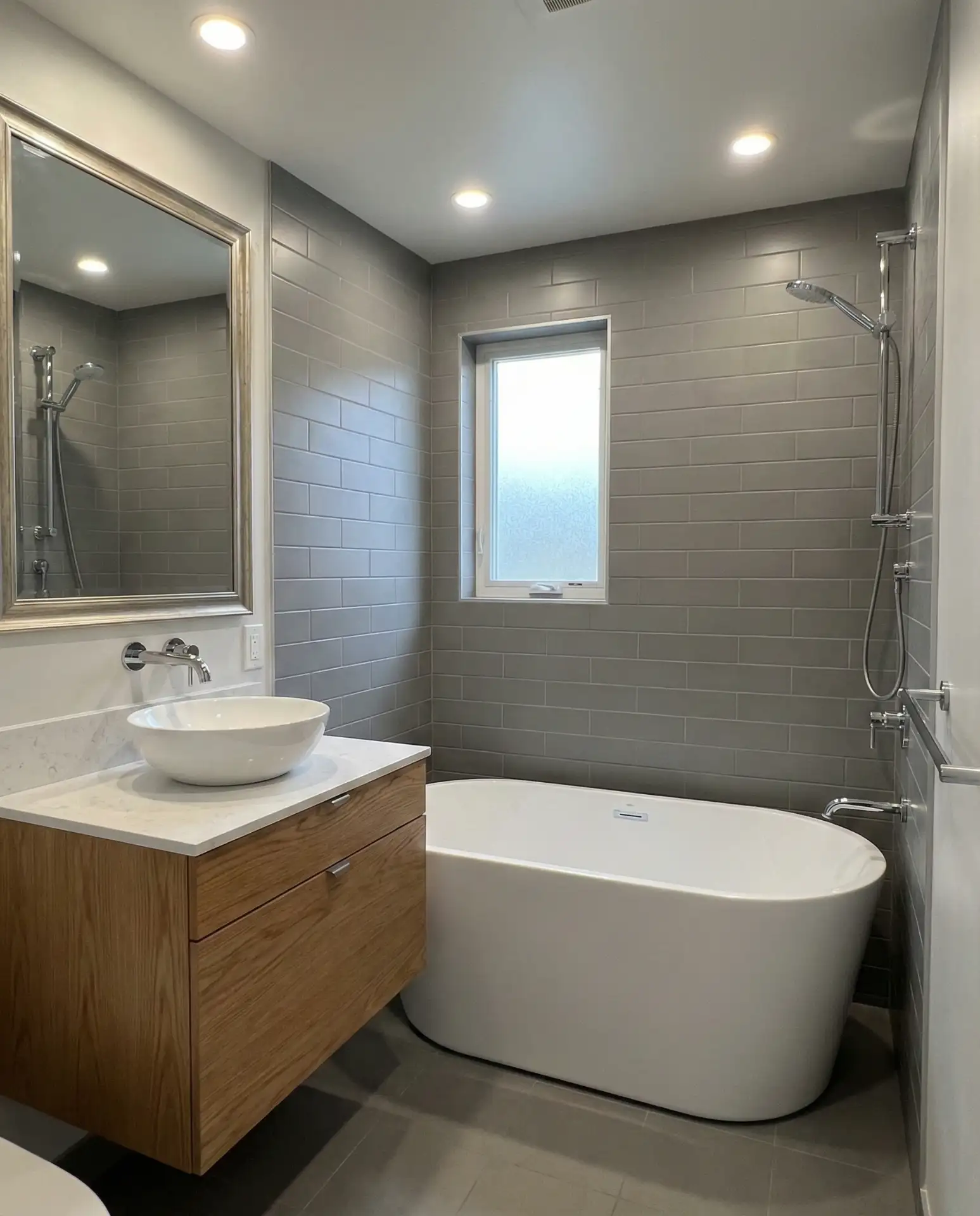 Modern with Tub and Floating Vanity 1