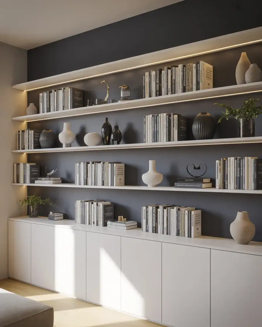 Moody Charcoal Grey Behind Built-Ins 1