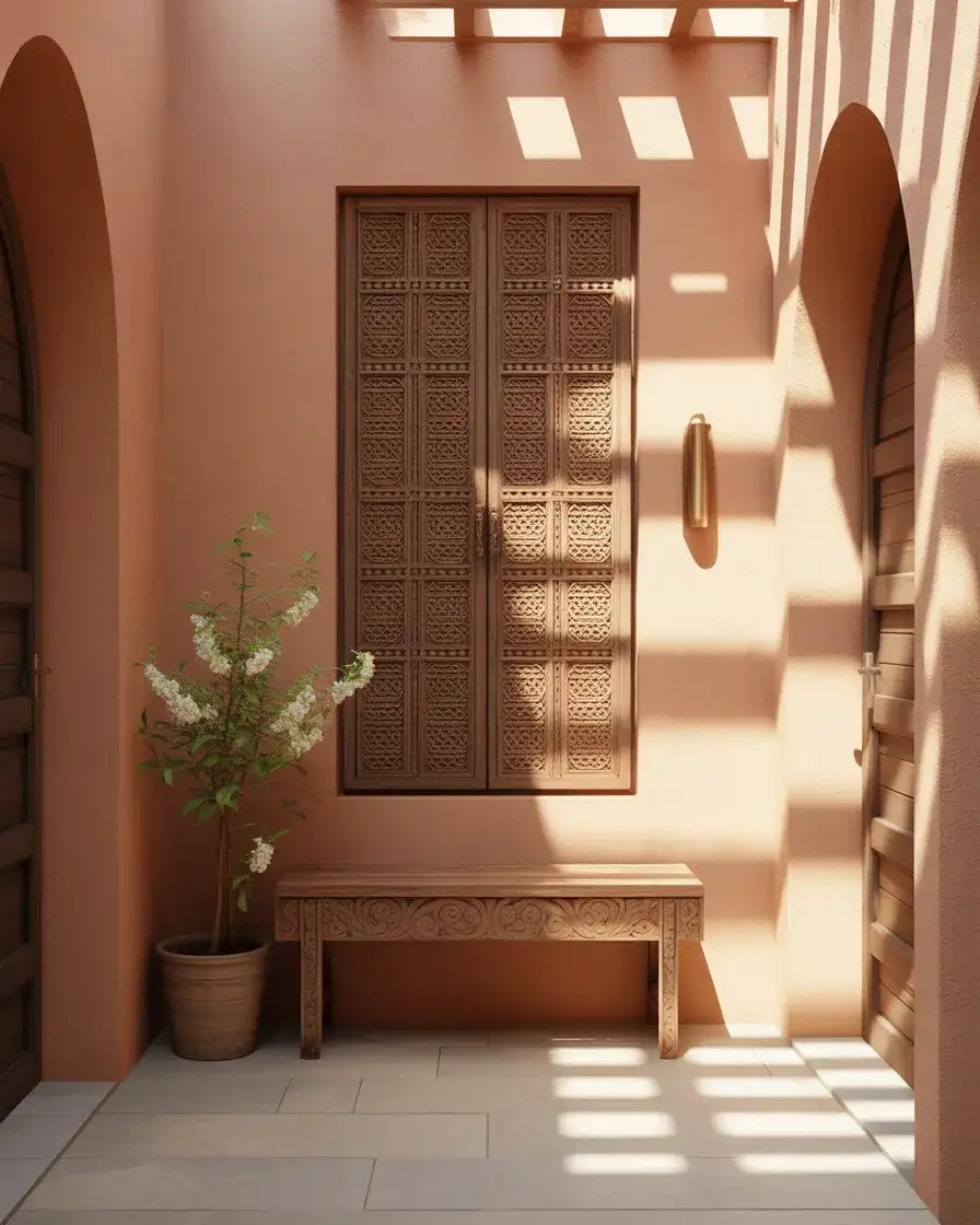 Moody Dark Entryway with Dramatic Walls 1
