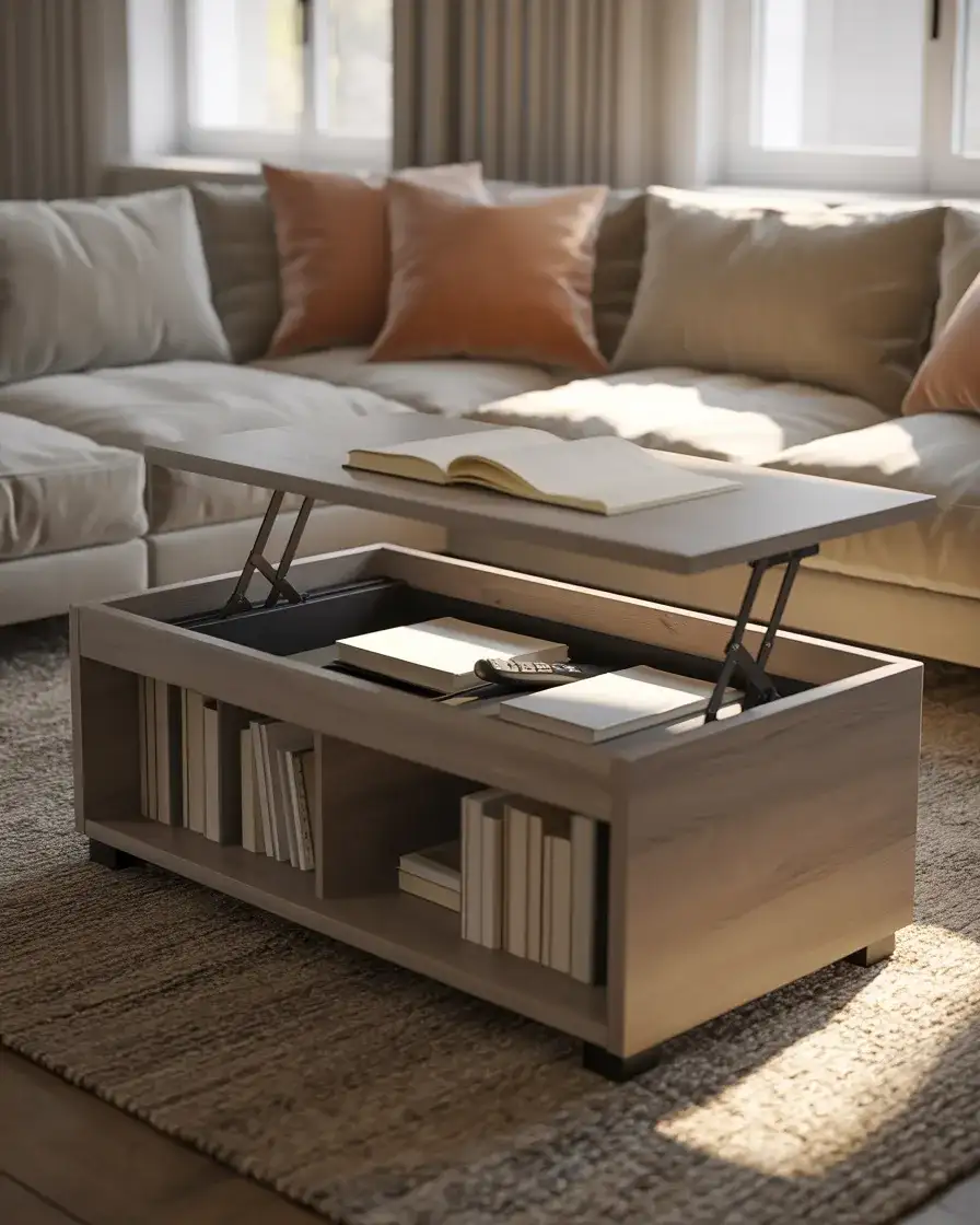 Multifunctional Coffee Table with Hidden Storage 1