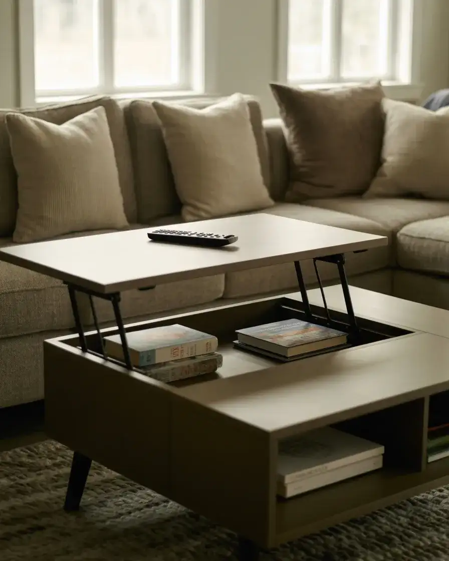 Multifunctional Coffee Table with Hidden Storage 2