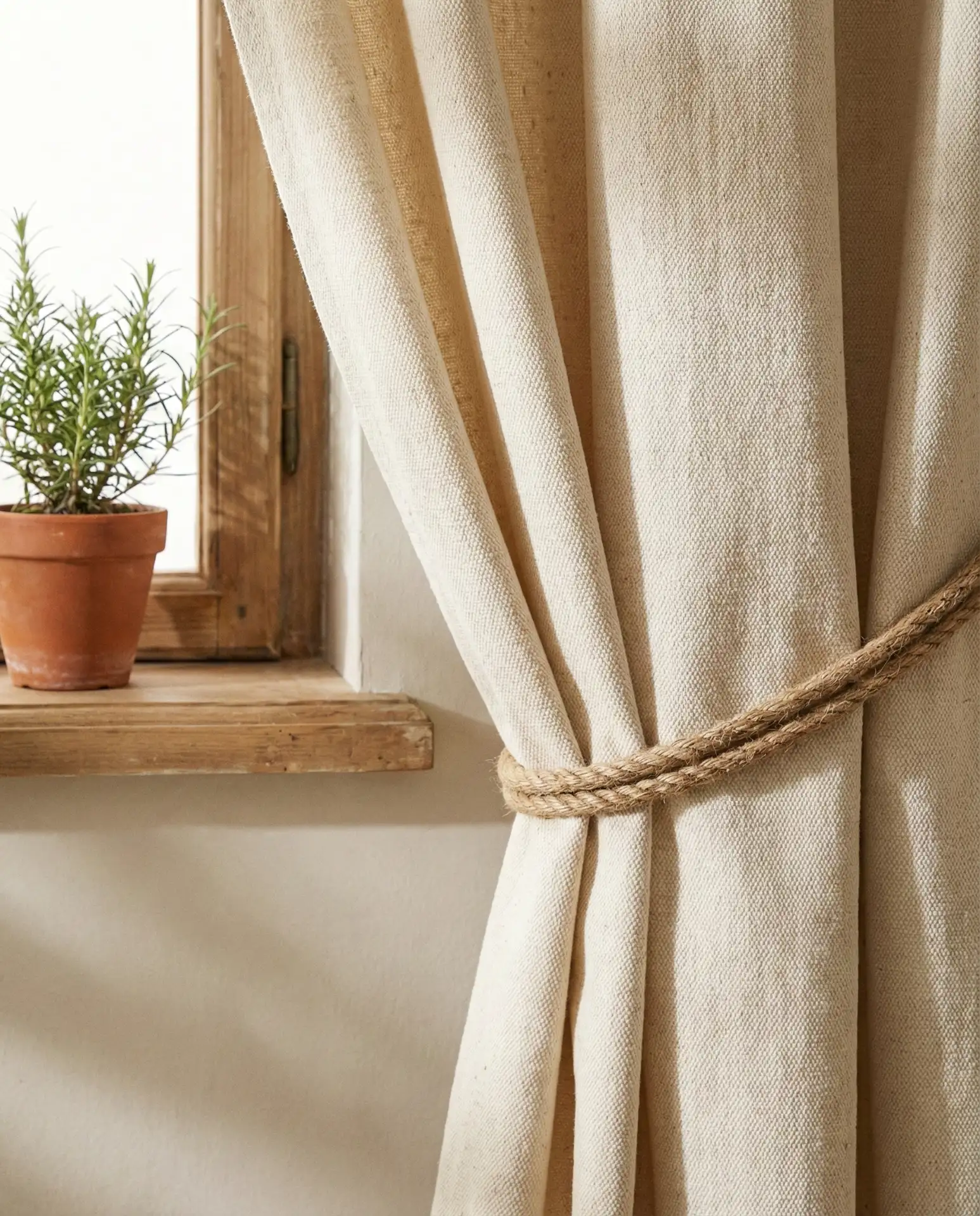 Natural Linen or Cotton Window Curtains 1