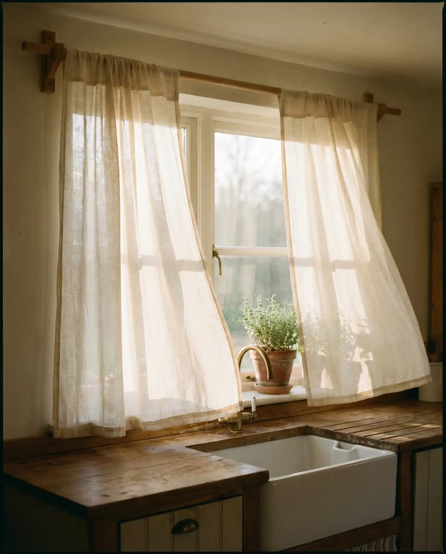 Natural Linen or Cotton Window Curtains 2