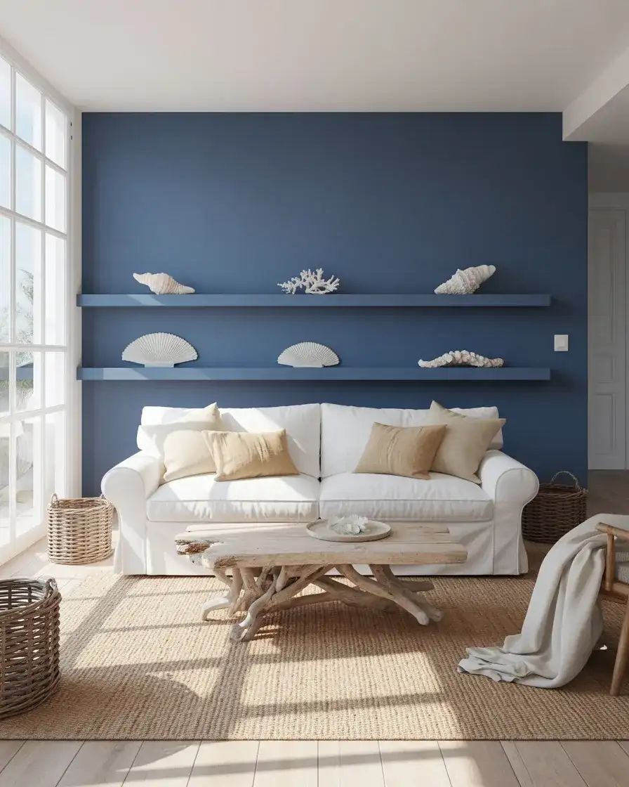 Navy Blue Coastal Accent Wall 2