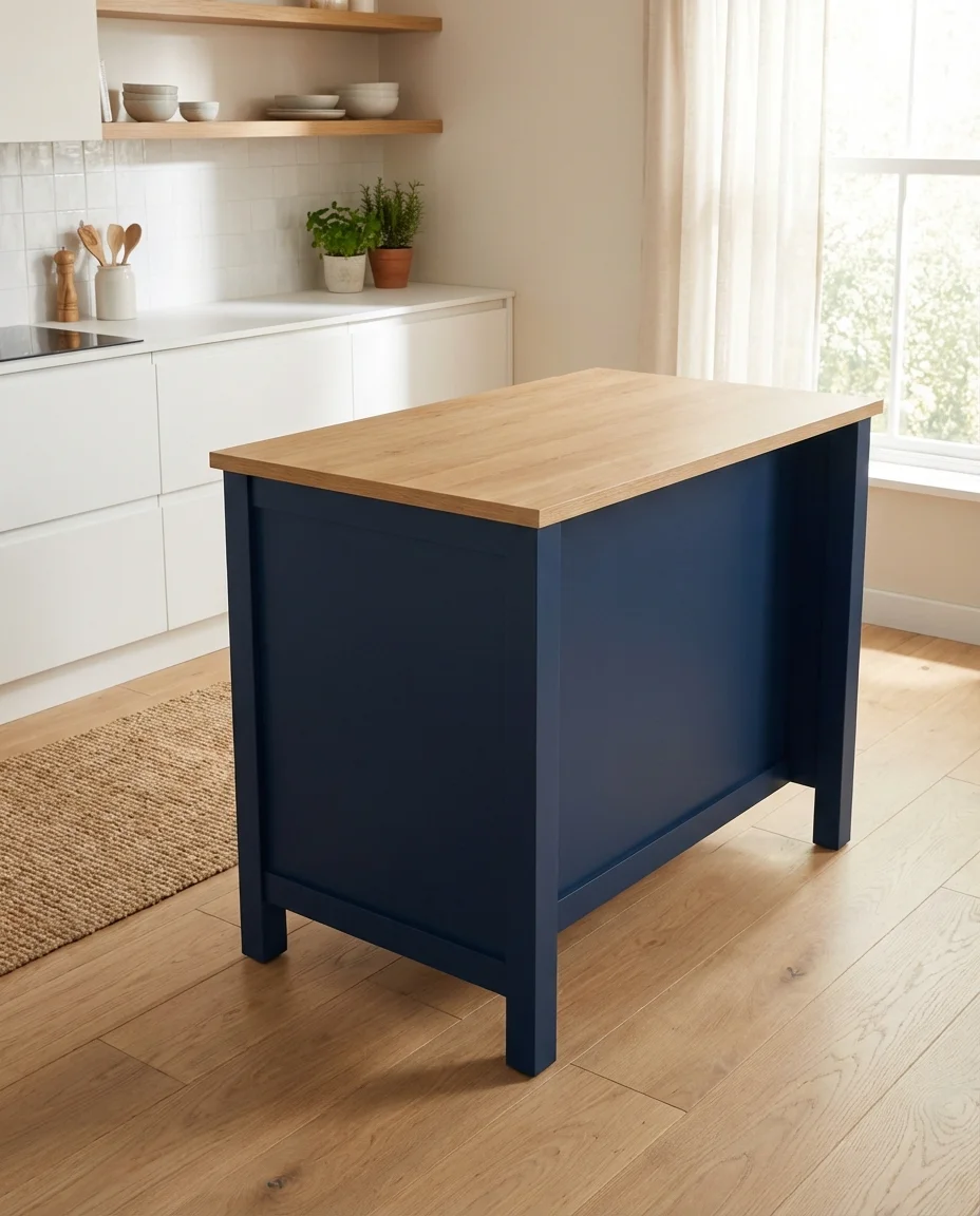Navy Blue Kitchen Island as a Statement Piece 2
