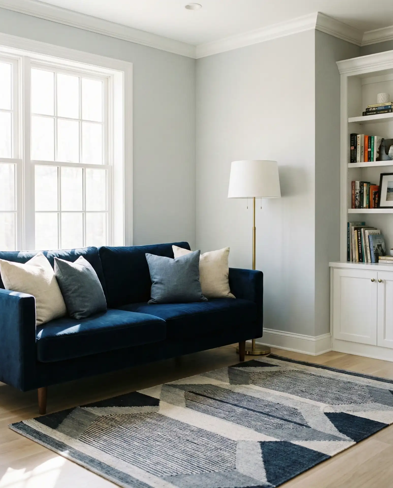 Navy Blue and Grey Living Room 1