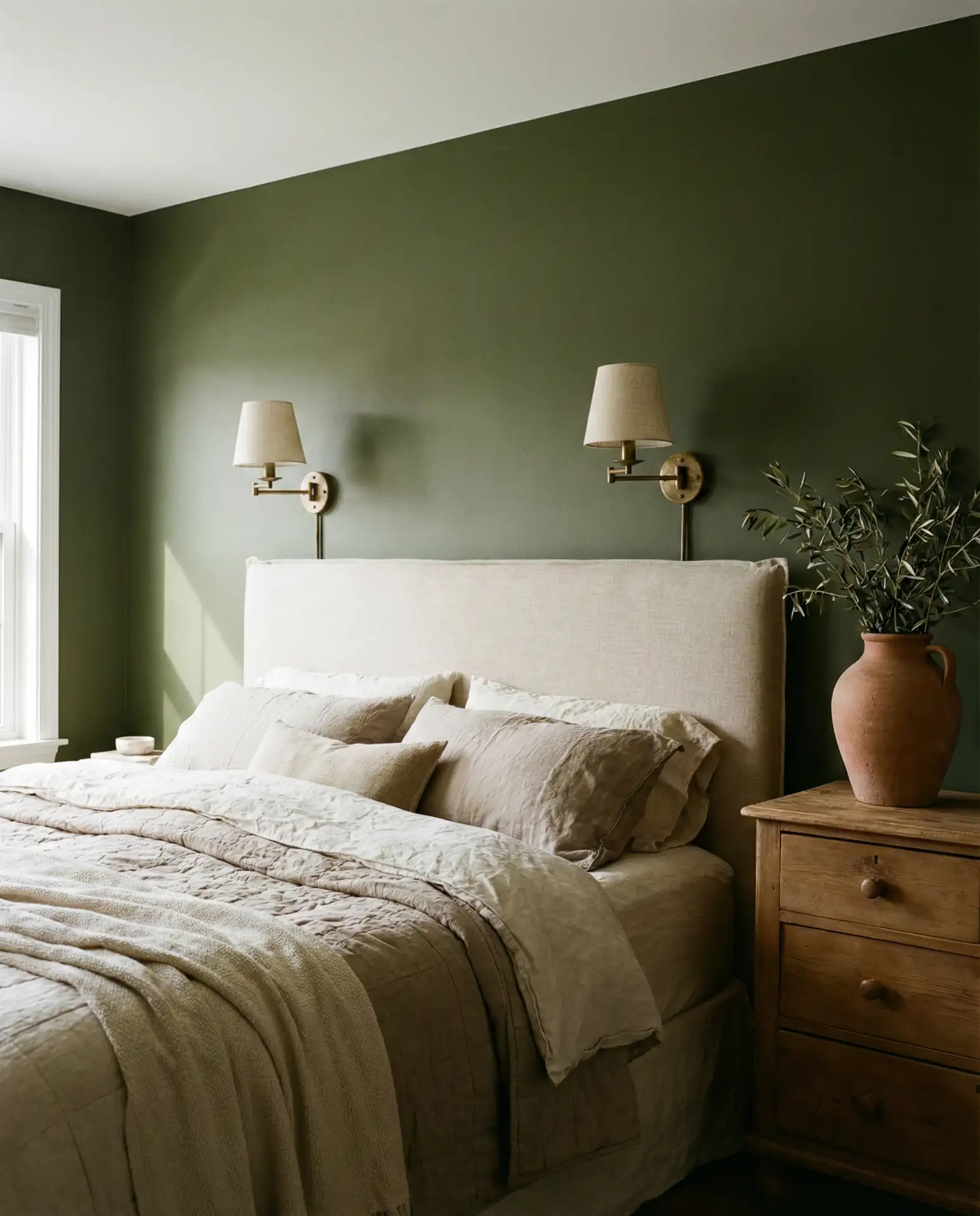 Olive Green Accent Wall 2