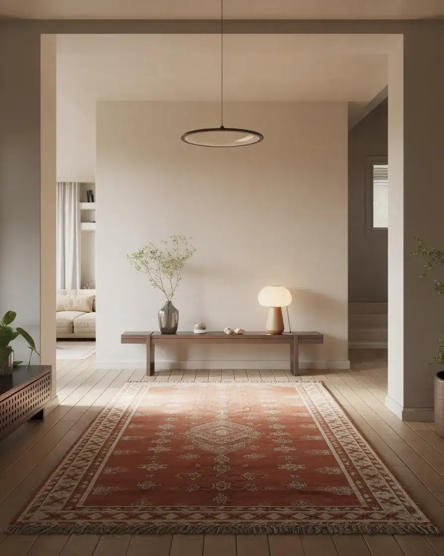 Open Foyer with Statement Area Rug 1
