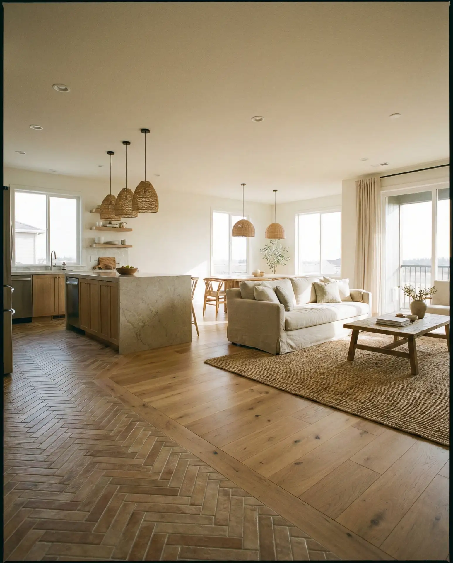 Open Kitchen Layout Connecting to Living Spaces 1