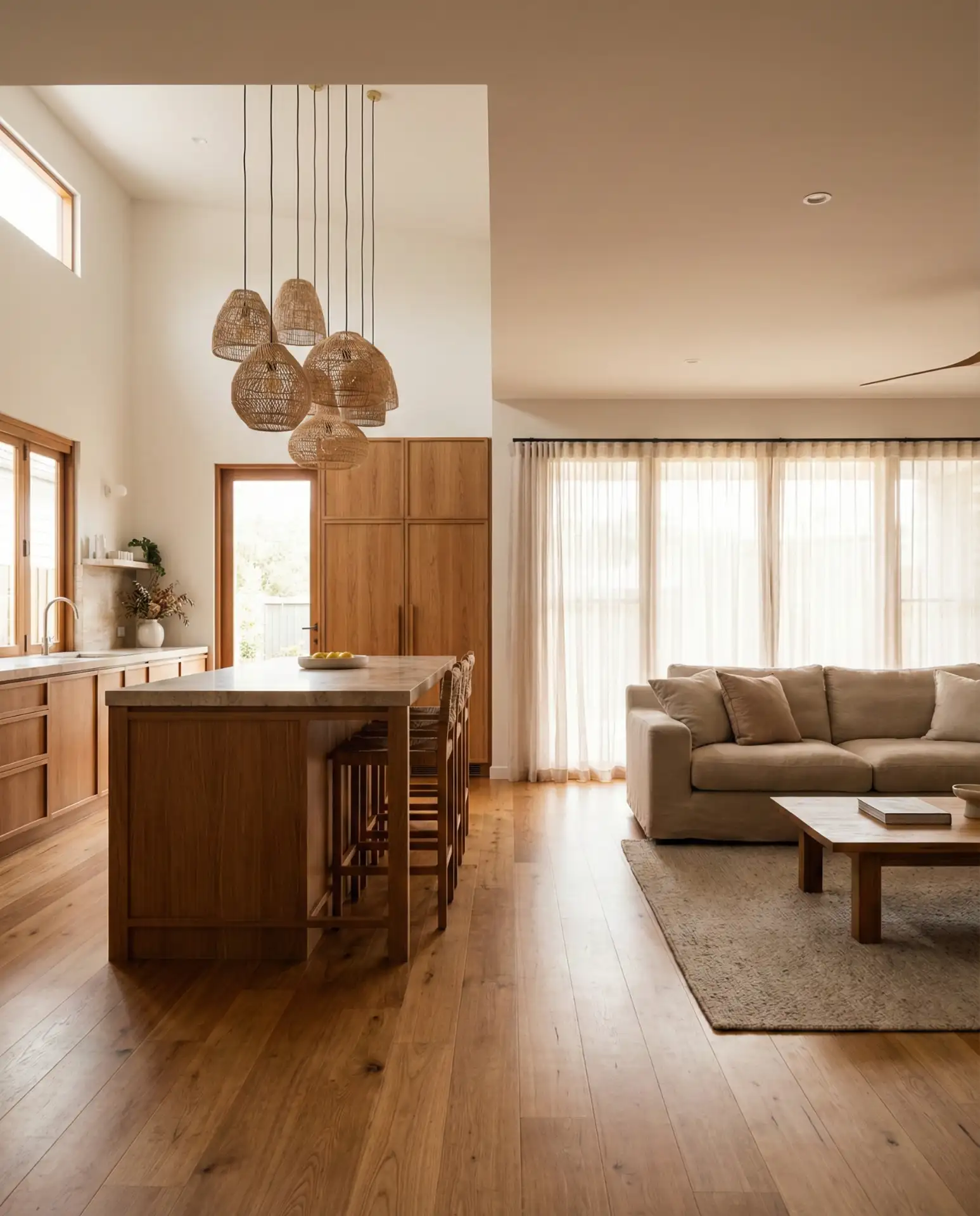 Open Kitchen Layout Connecting to Living Spaces 2