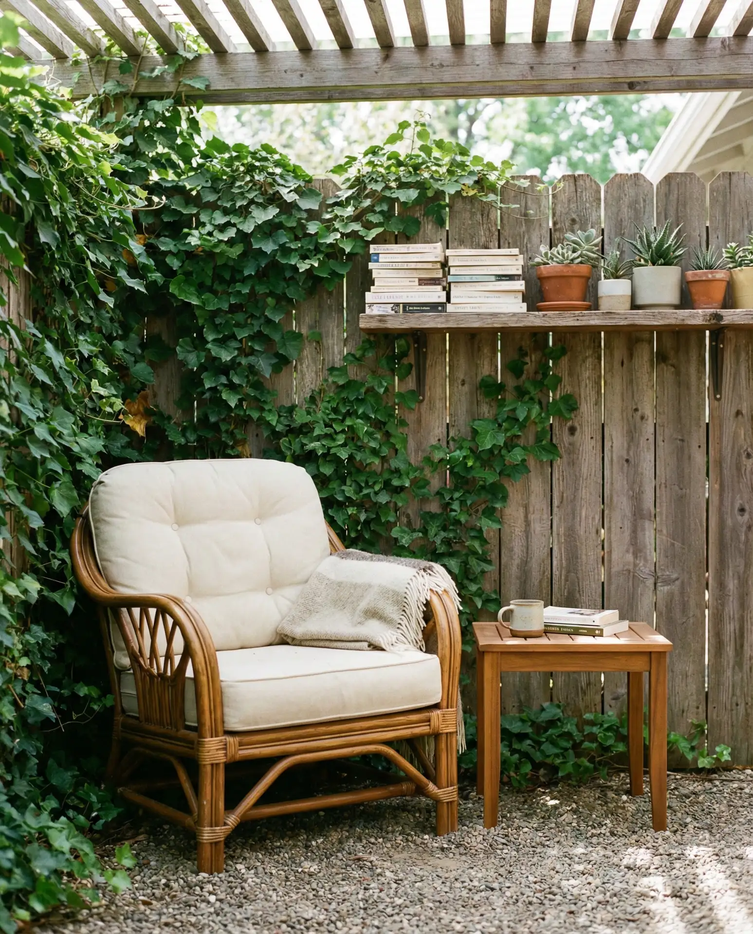 Outdoor Reading Corner with Weatherproof Shelving 1