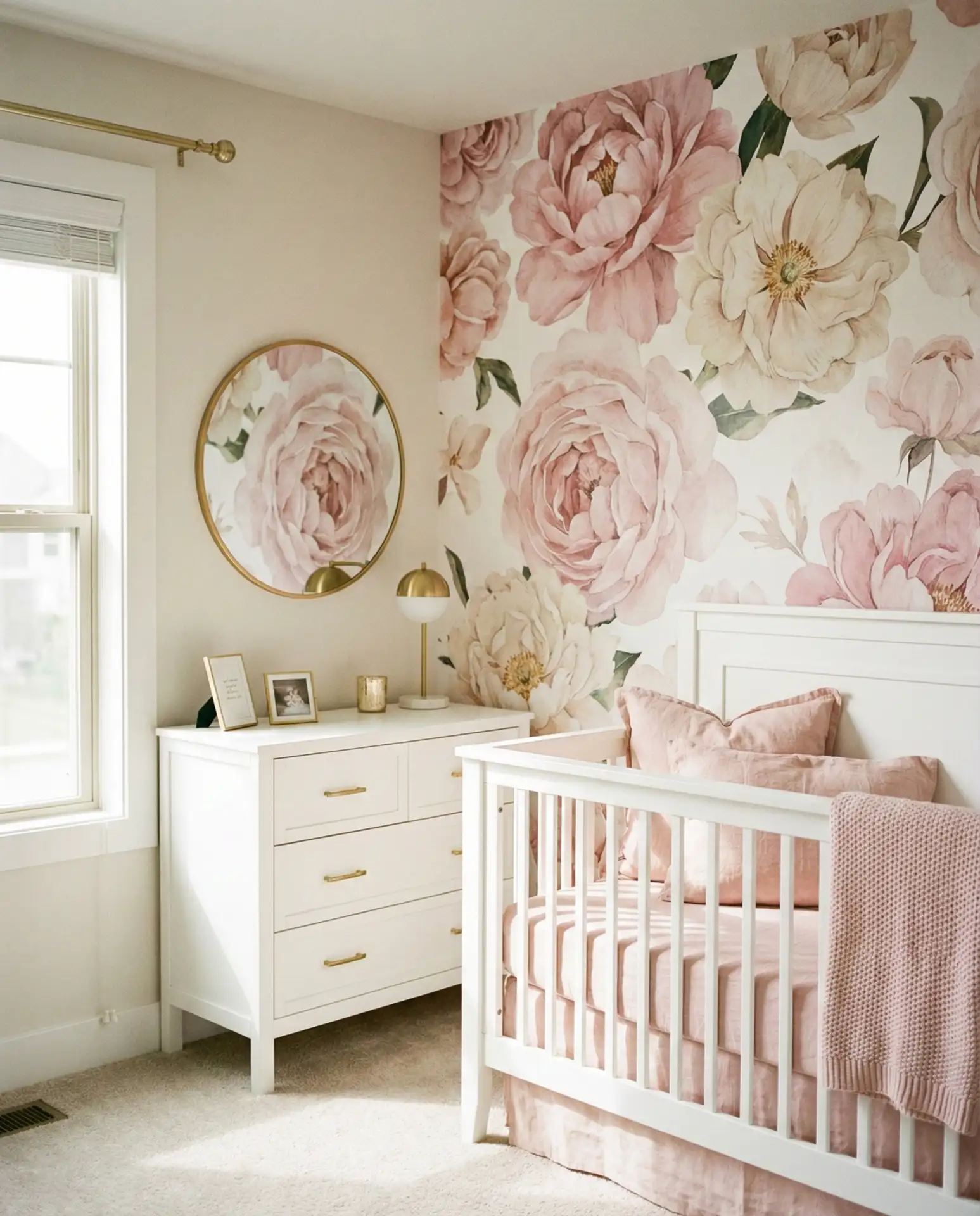 Pink Floral Accent Wall 1