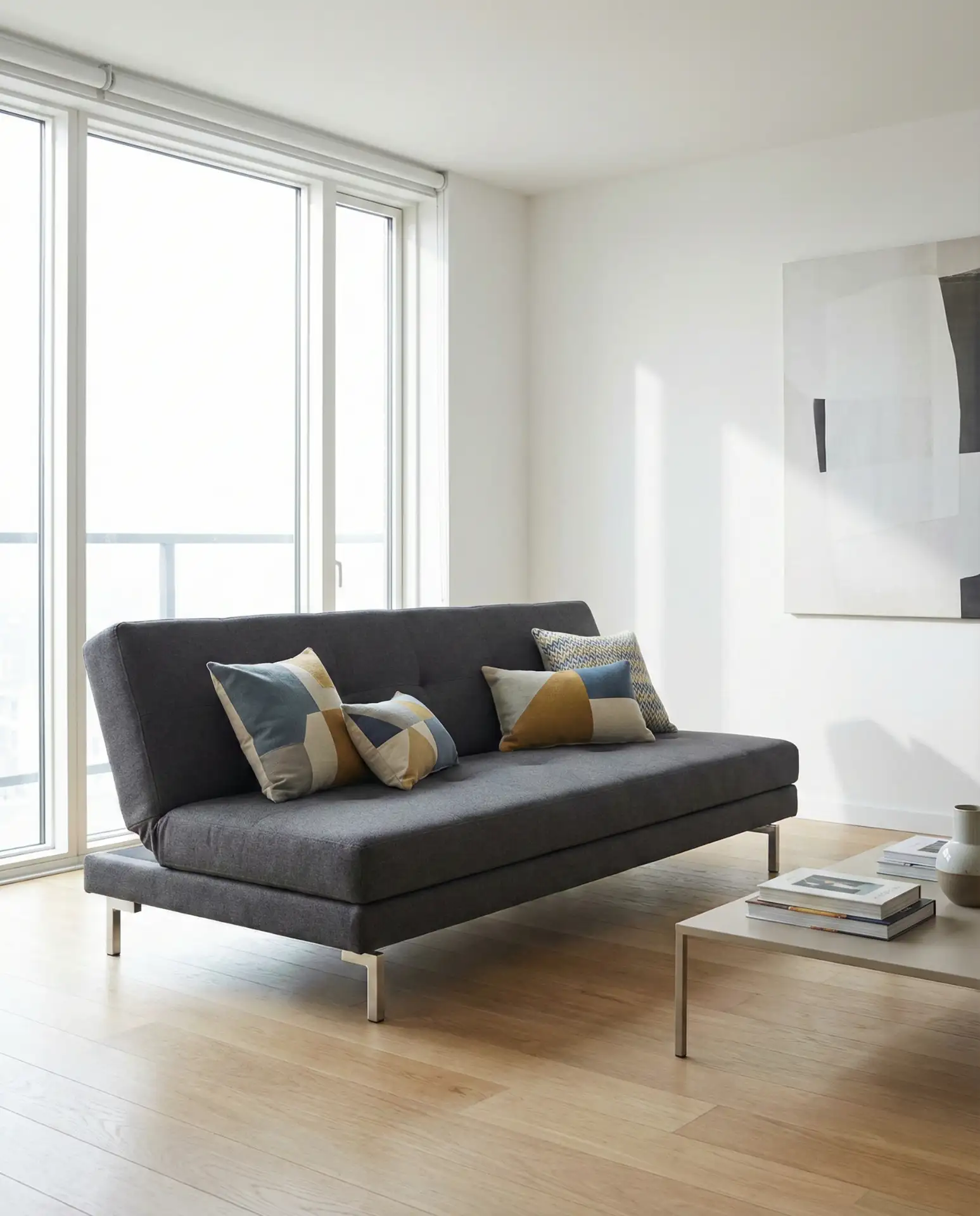 Pull Out Sofa Bed in Modern Fabric 1