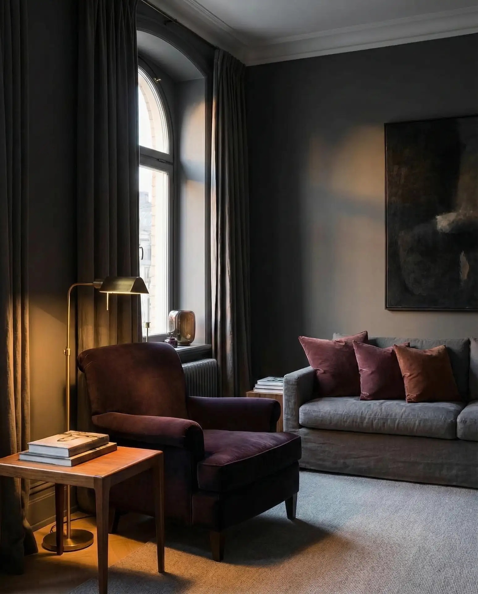 Purple and Grey Living Room 1