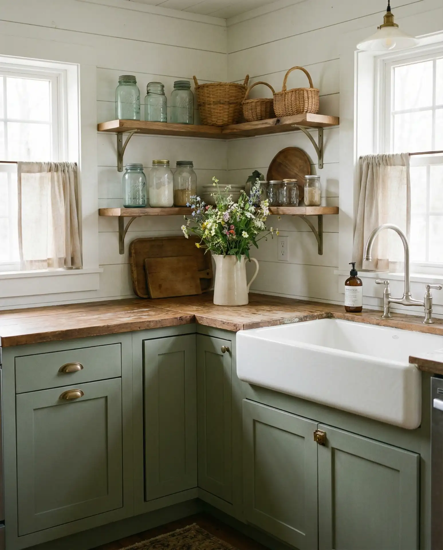 Sage Green Farmhouse Kitchen Decor Ideas 1