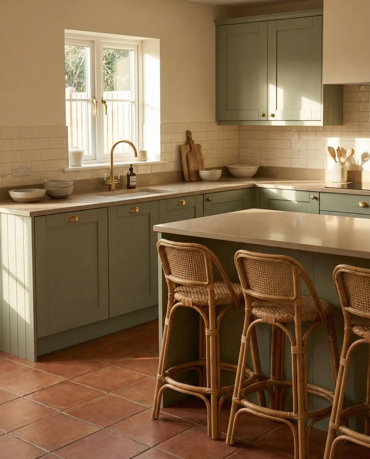 Sage Green Kitchen Color Scheme with Warm Neutrals 2