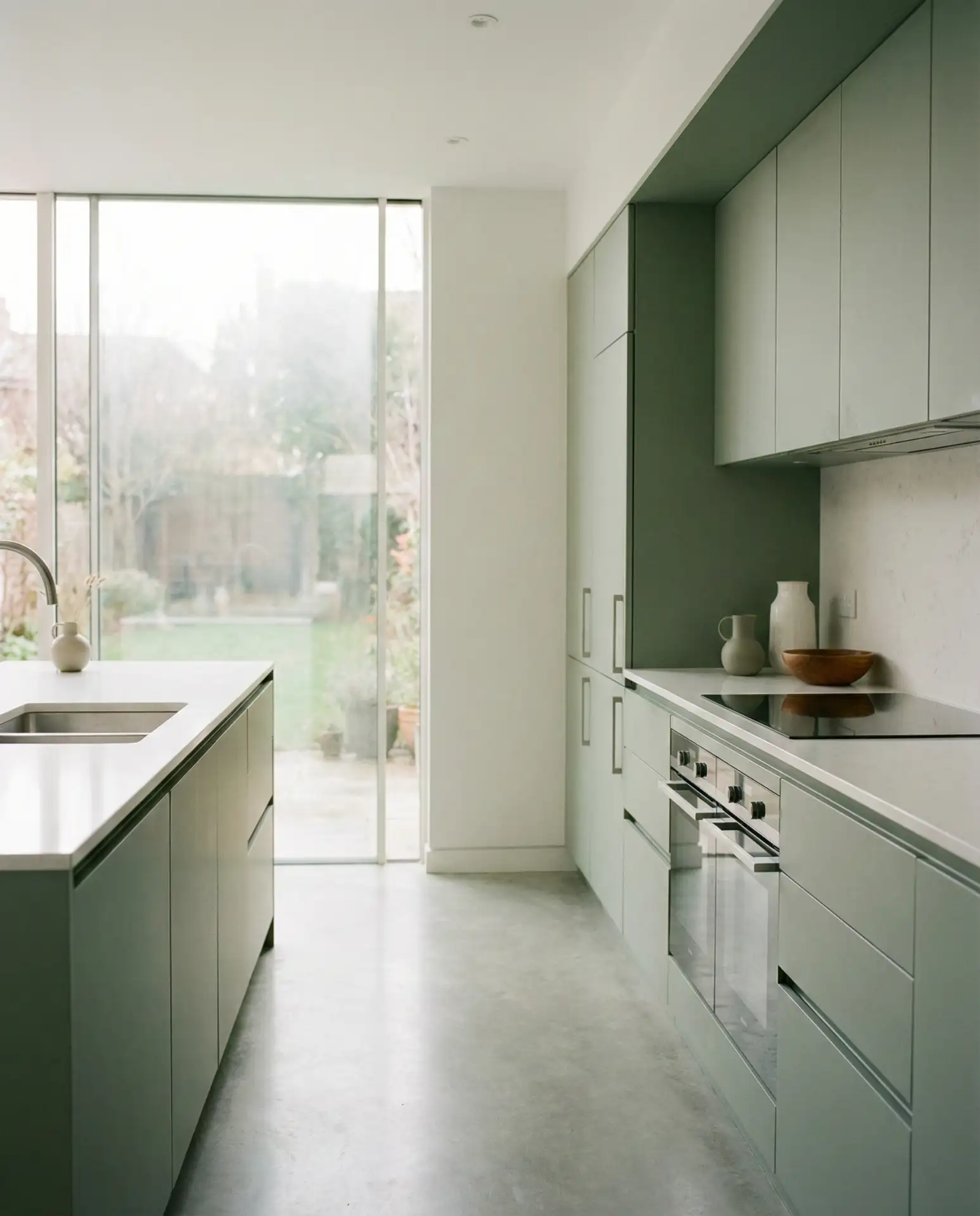 Sage Green Kitchen with Aesthetic Minimalist Design 2