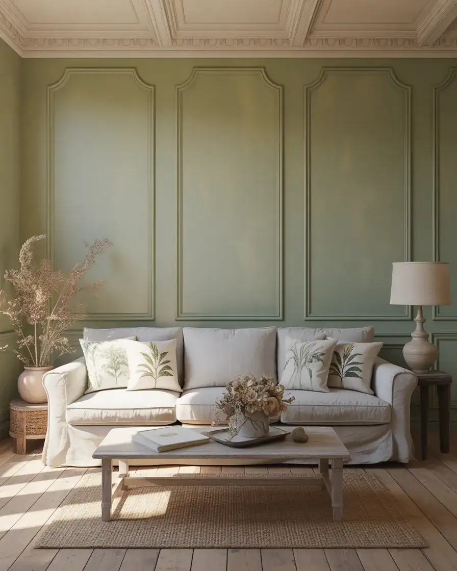 Sage Green Walls with Cream Woodwork 1