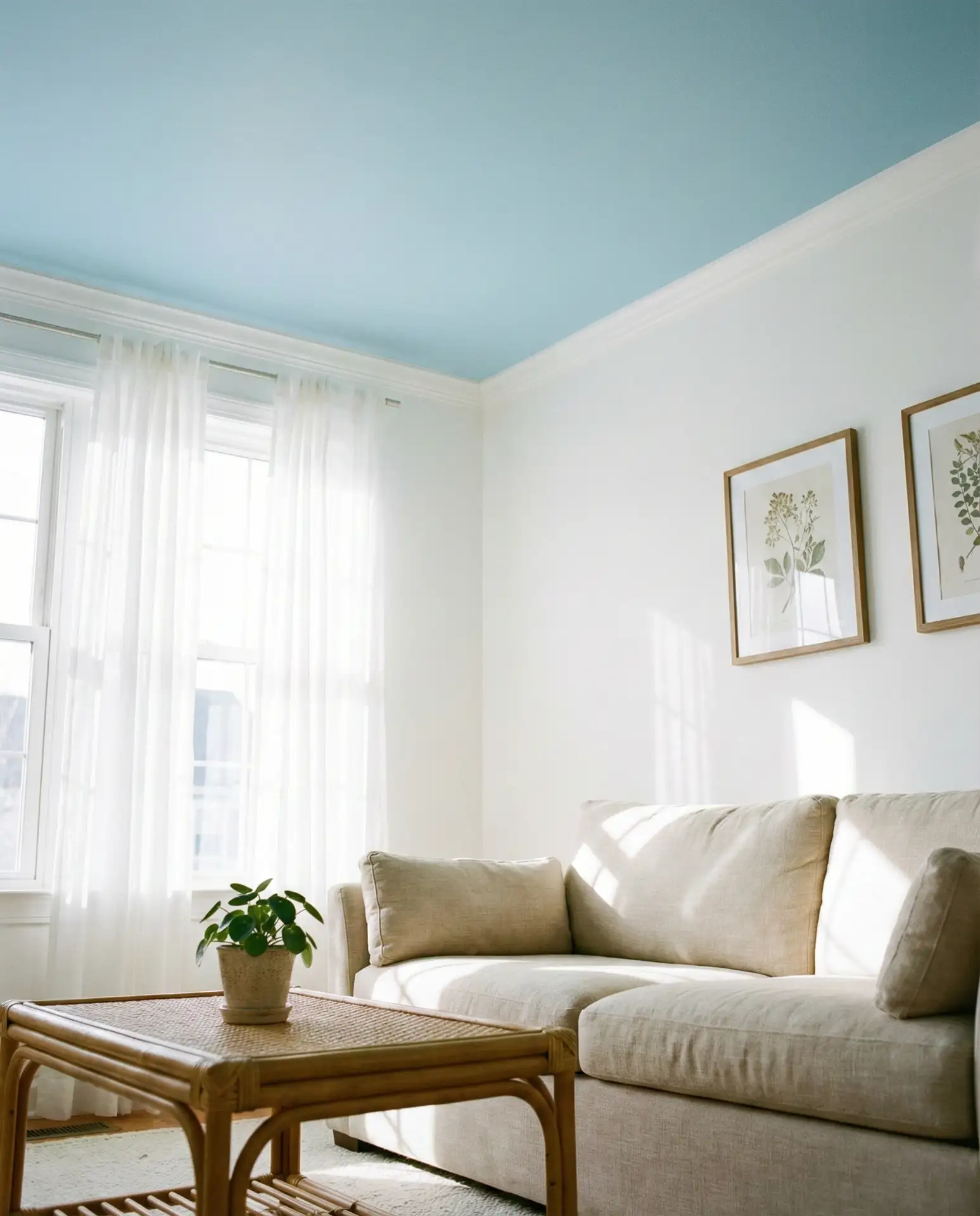 Sky Blue Ceiling for an Unexpected Statement 1