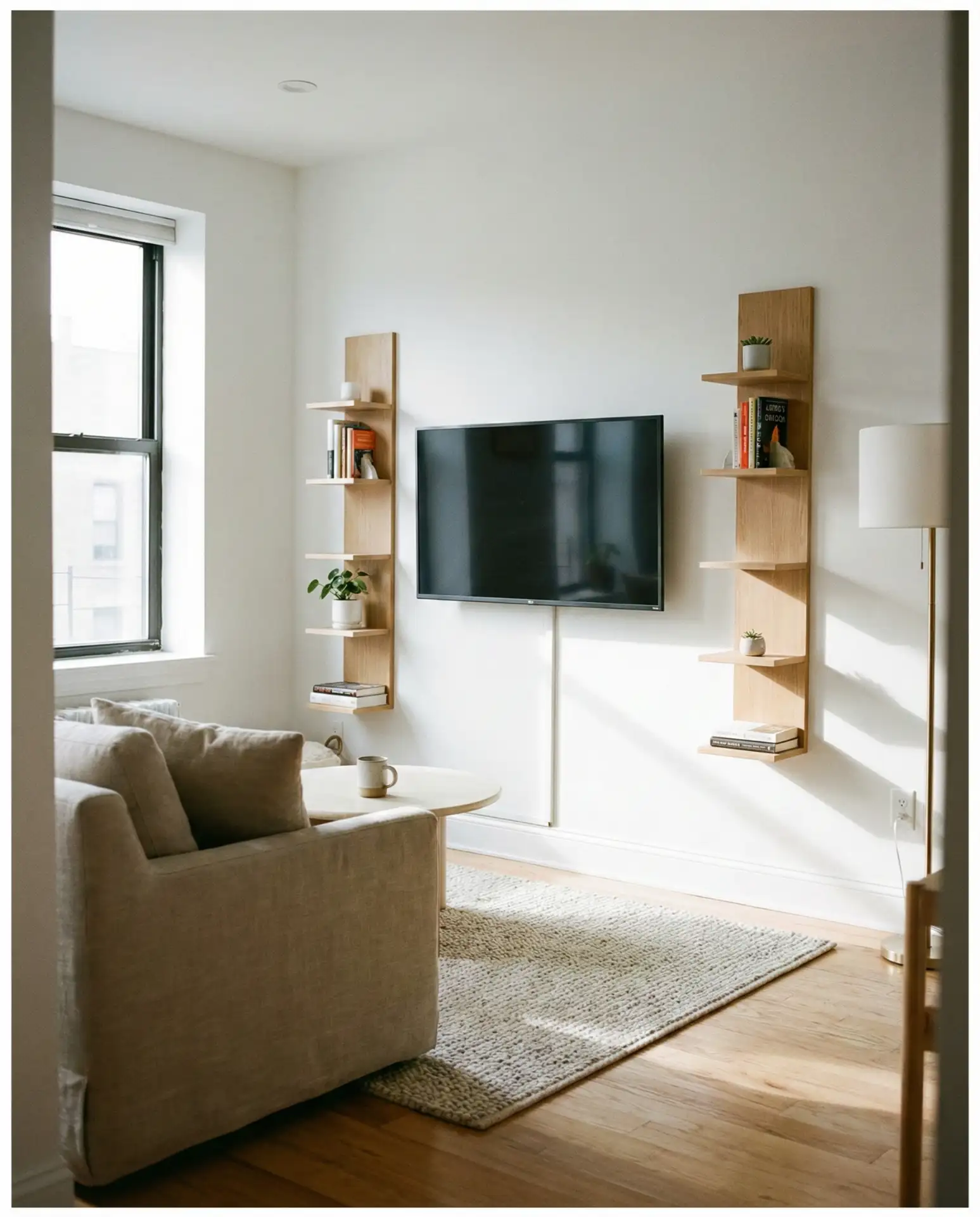 Small Space Living Room Minimalist TV Wall 2