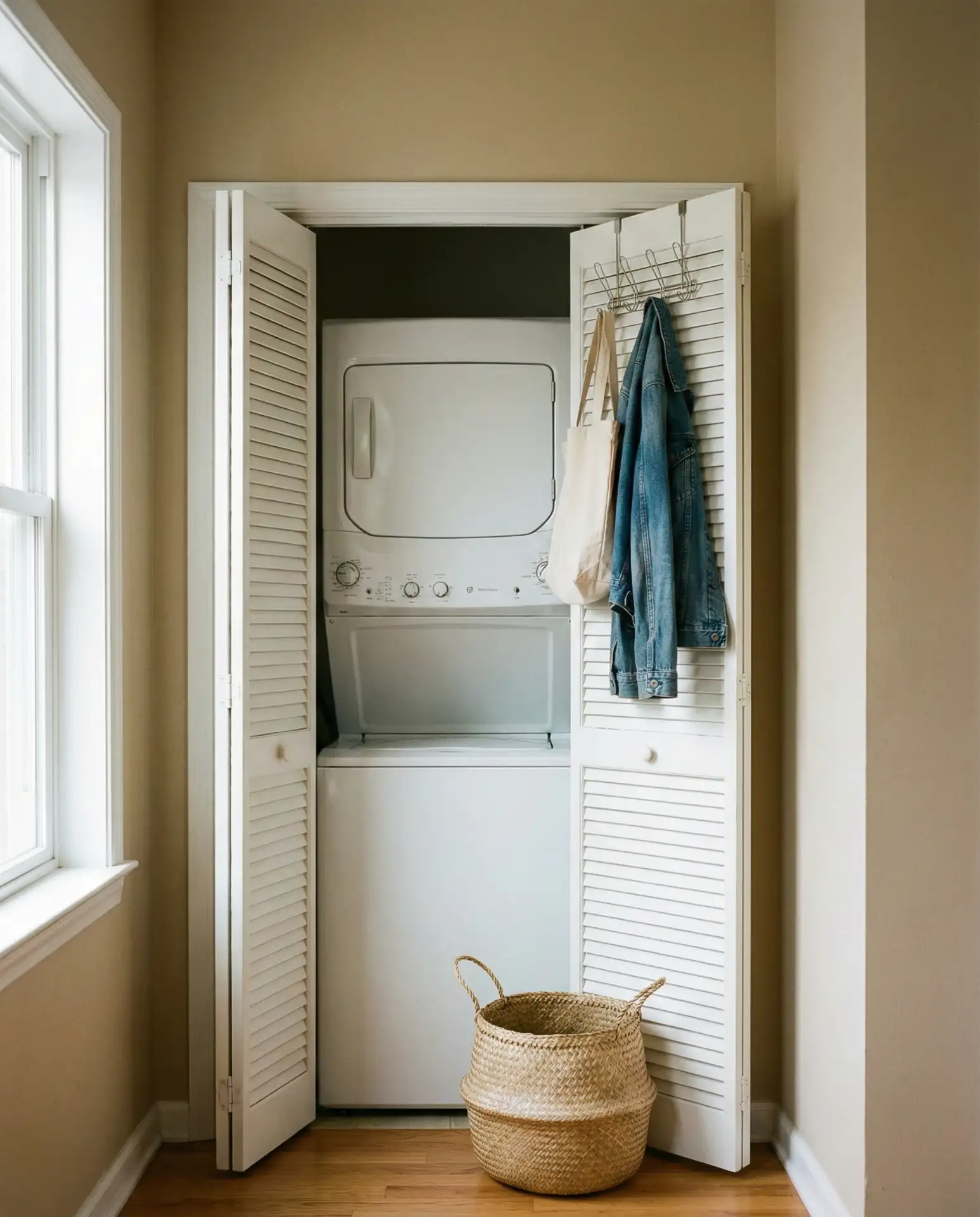 Stacked Washer Dryer in a Closet Conversion 2