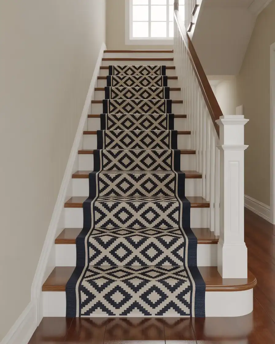 Stairs Entry with Dramatic Geometric Runner 1