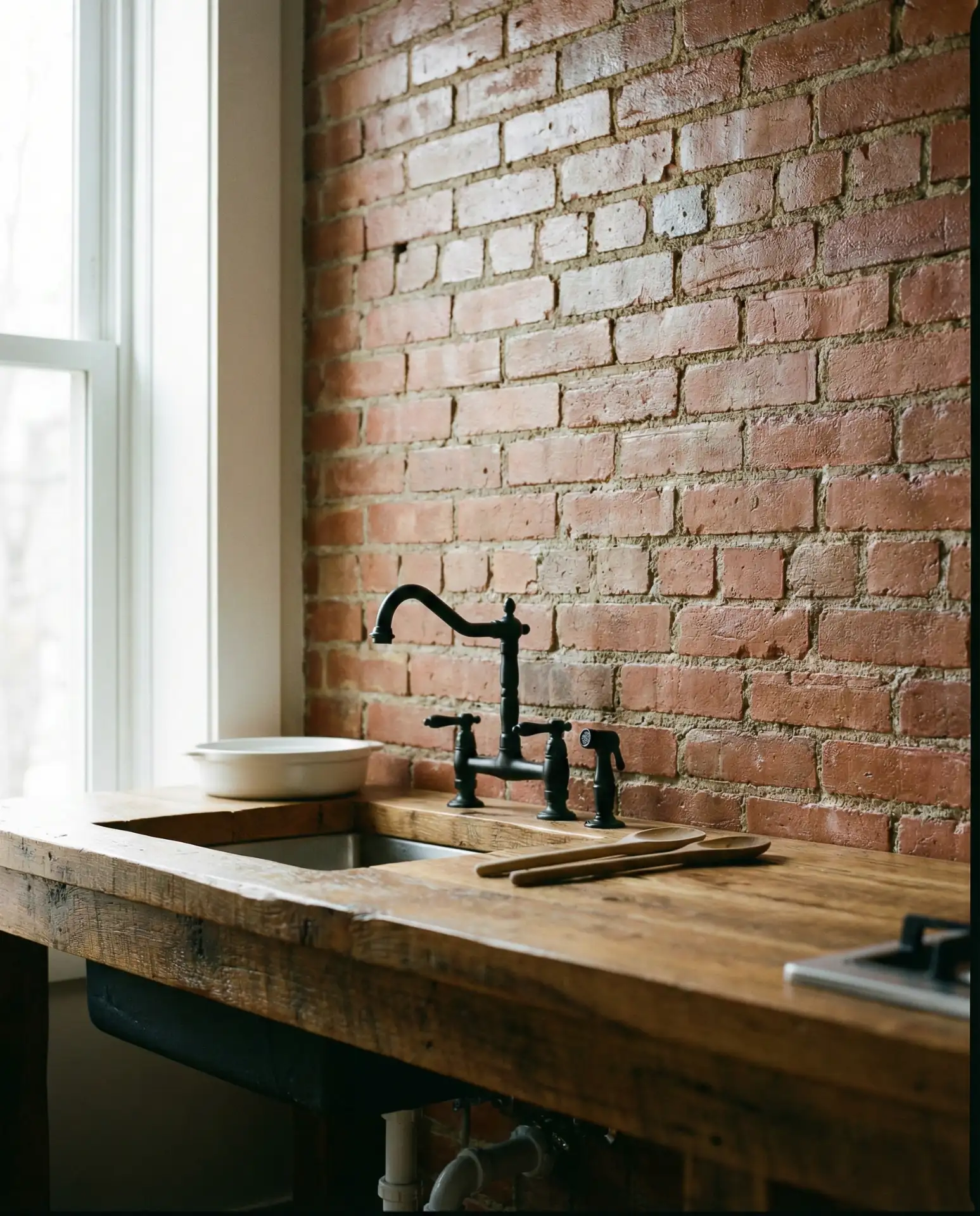 Stone or Brick Backsplash Feature Wall 1