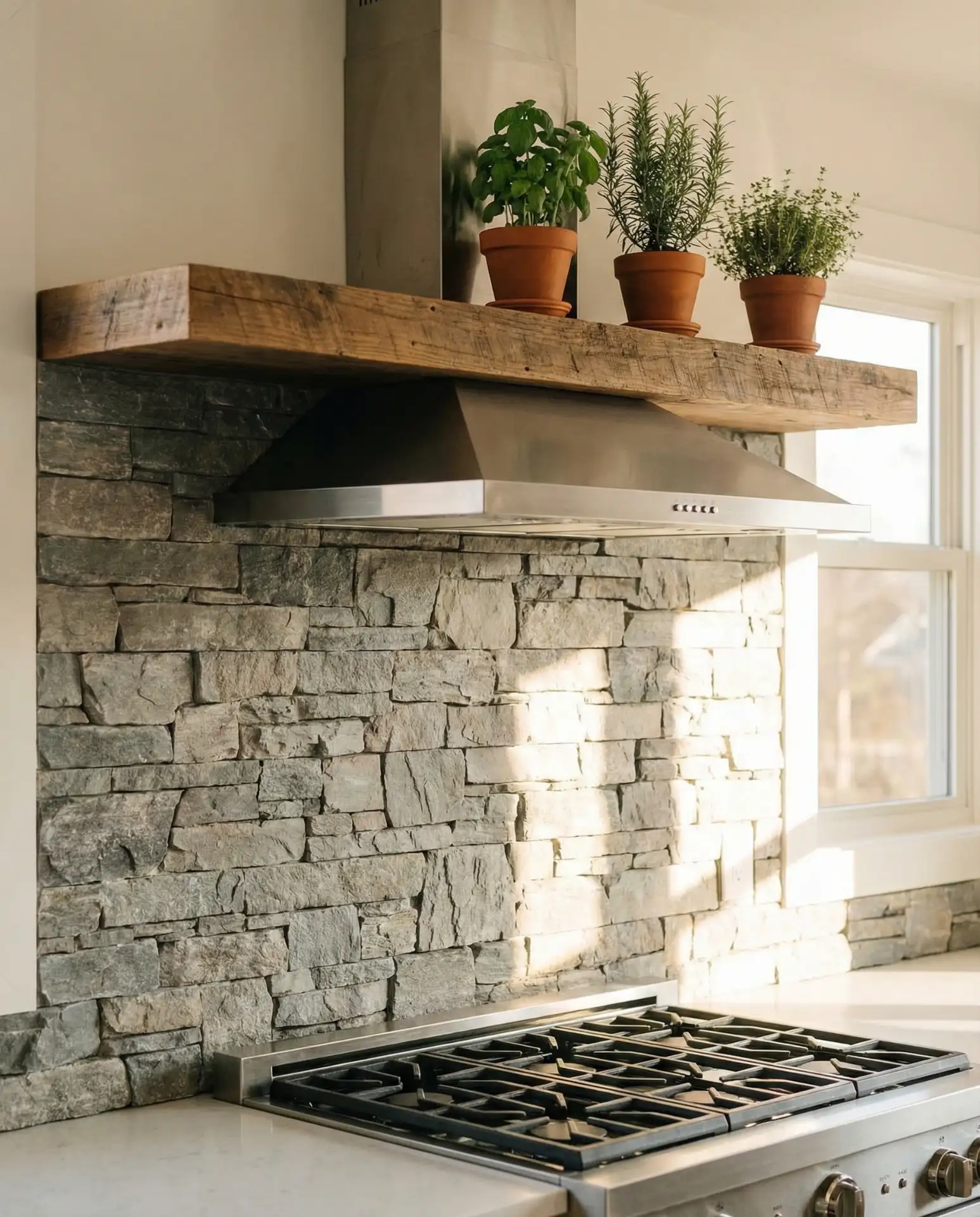 Stone or Brick Backsplash Feature Wall 2