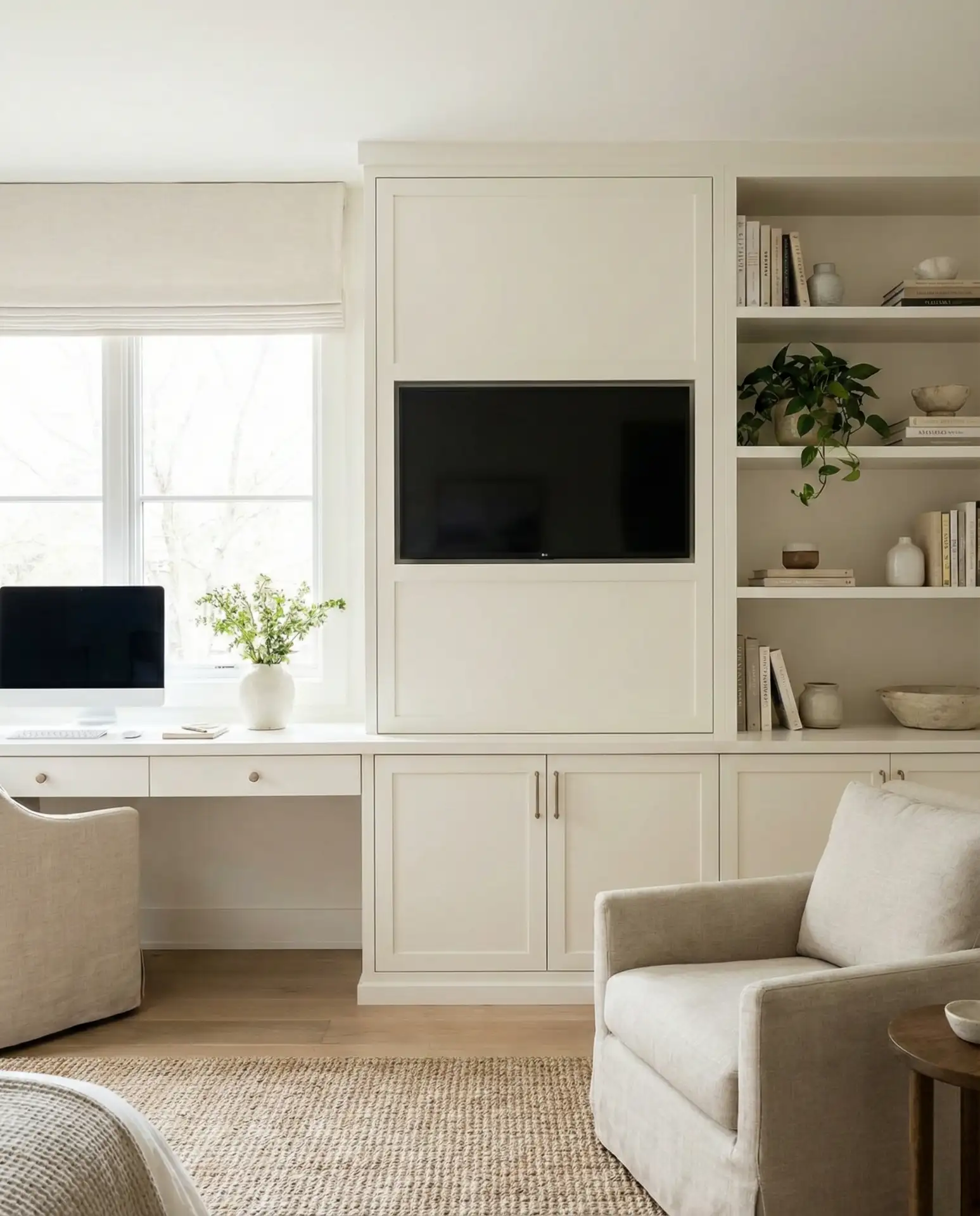 Study Table Integrated TV Wall 1