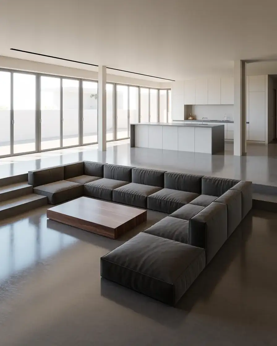 Sunken Seating Pit in Open-Concept Layouts 1