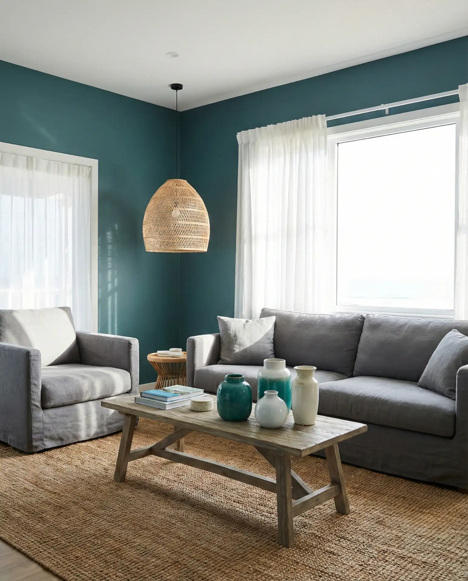 Teal and Grey Living Room 2